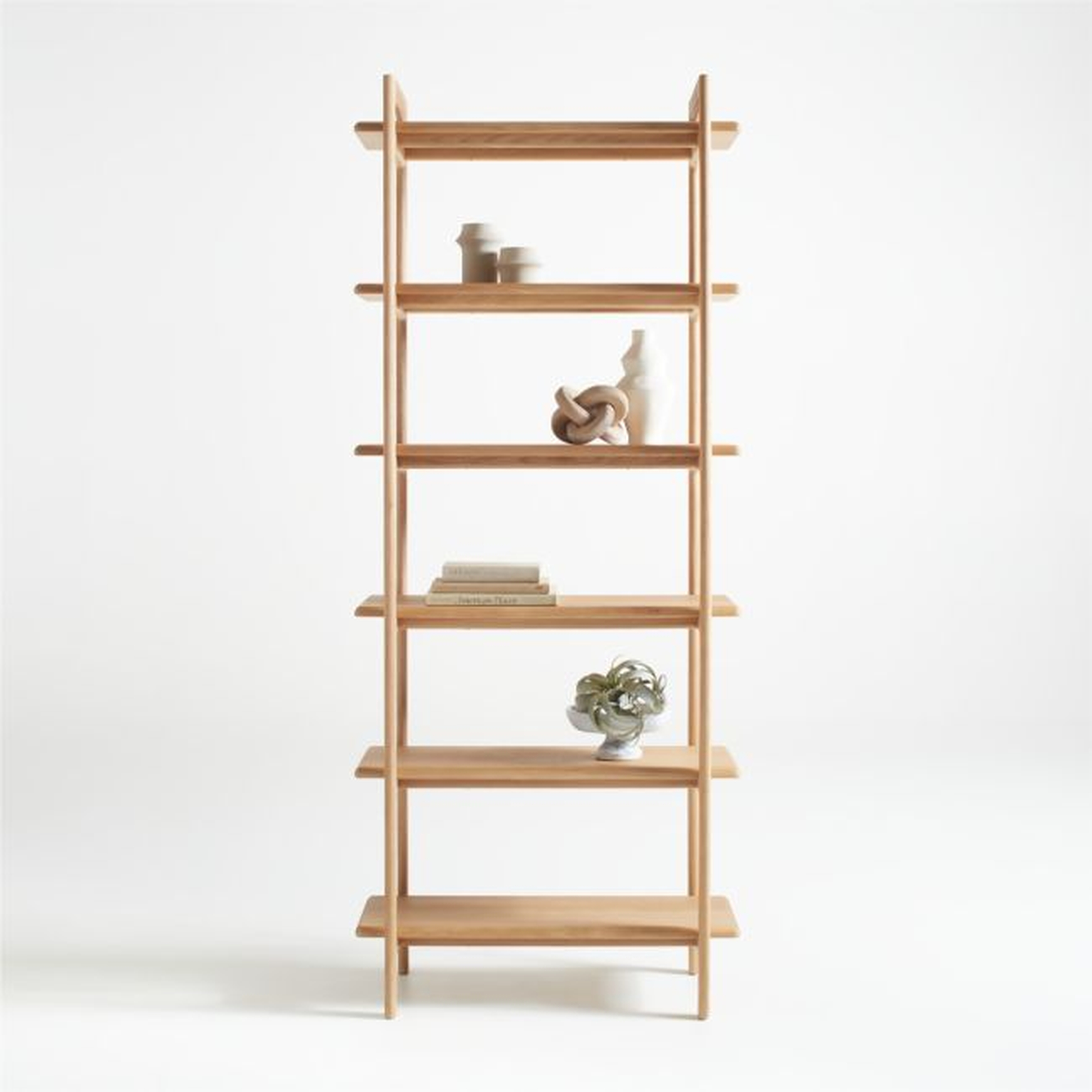 Elias Natural Elm Wood Open Bookcase - Crate and Barrel