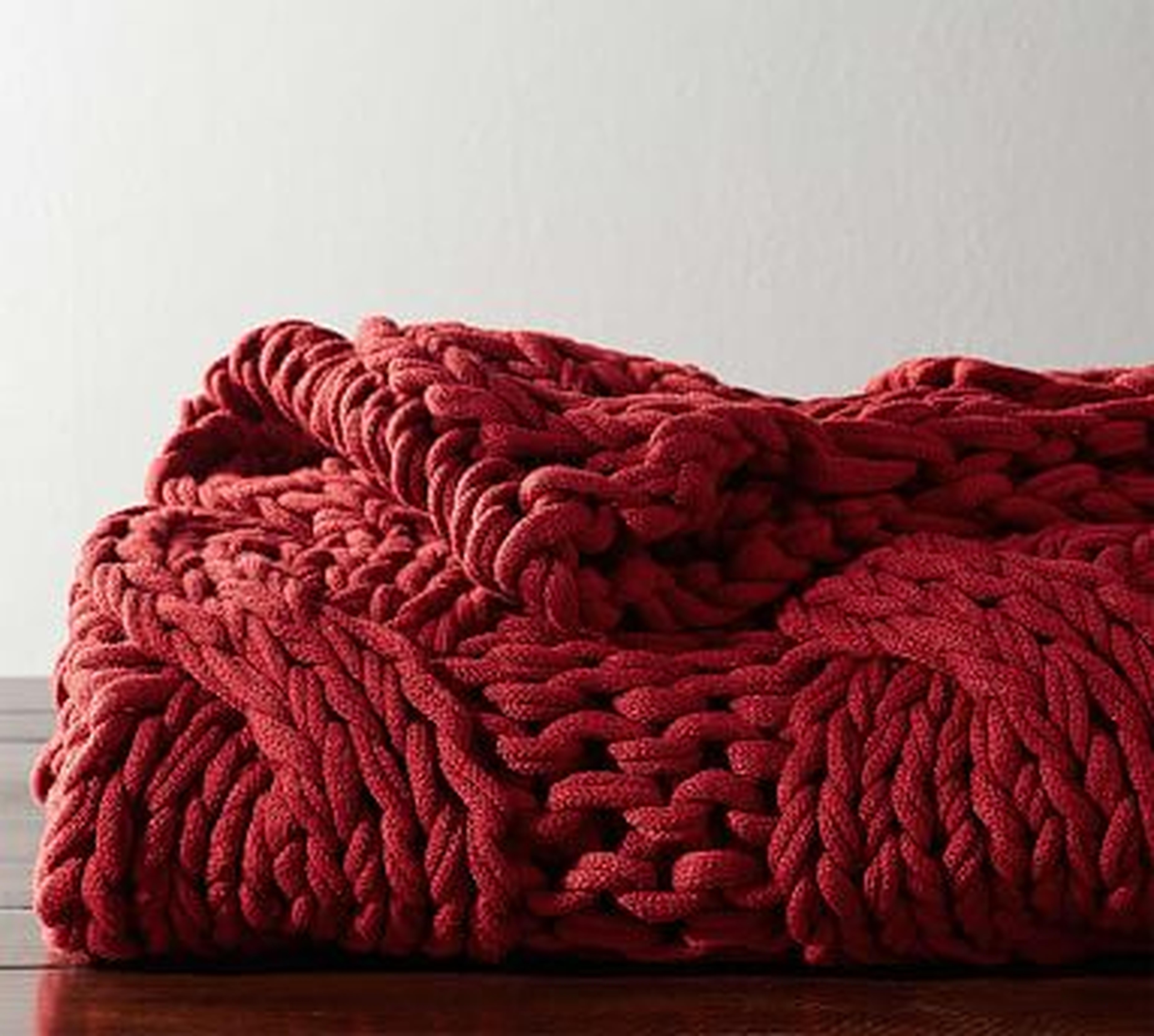 Colossal Handknit Throw Blanket, 44 x 56", Cardinal - Pottery Barn
