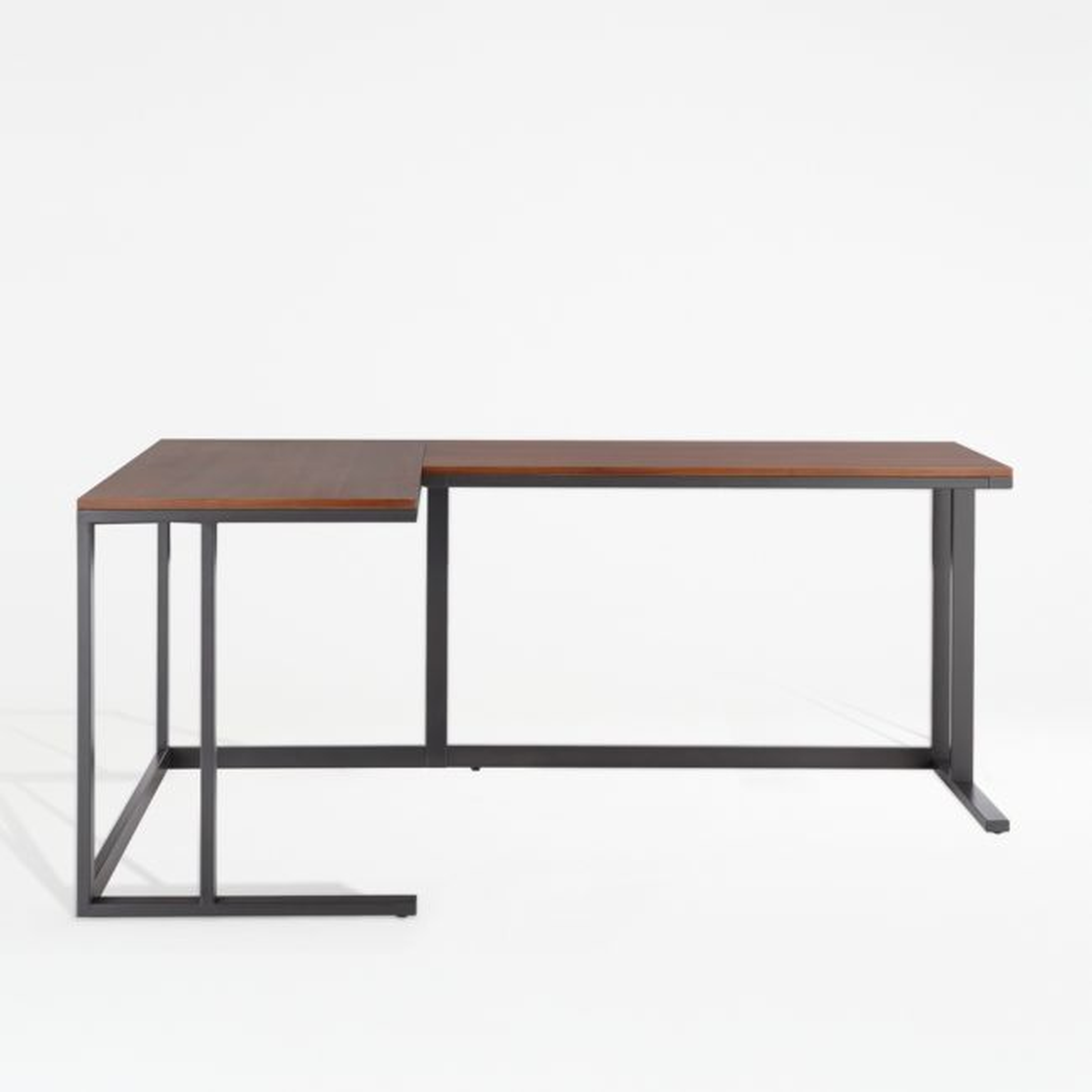 Pilsen L-Shaped Desk with Walnut Top - Crate and Barrel
