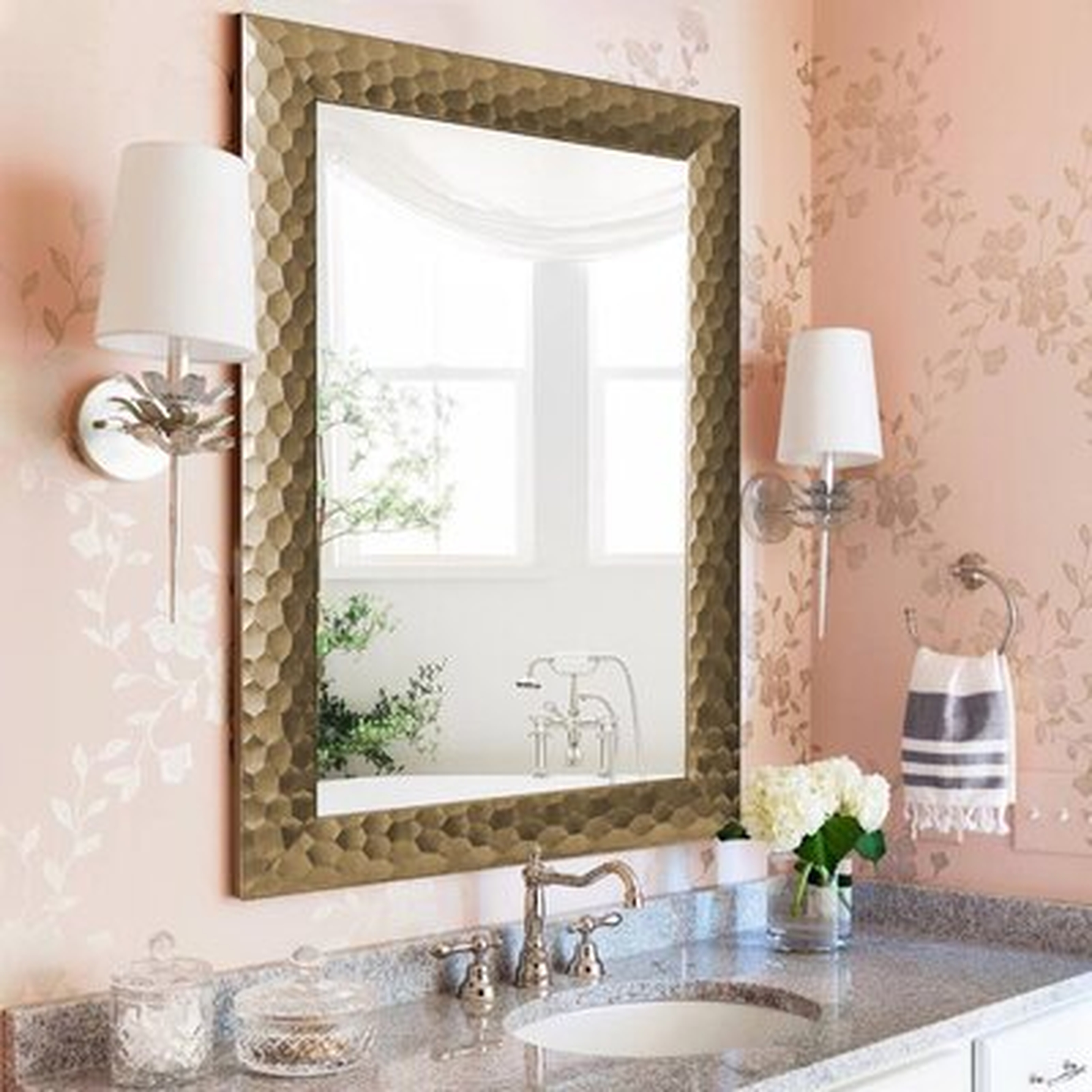 Morden Glam Hammered Vanity Mirror/Bathroom Mirror/ Accent Mirror - Wayfair