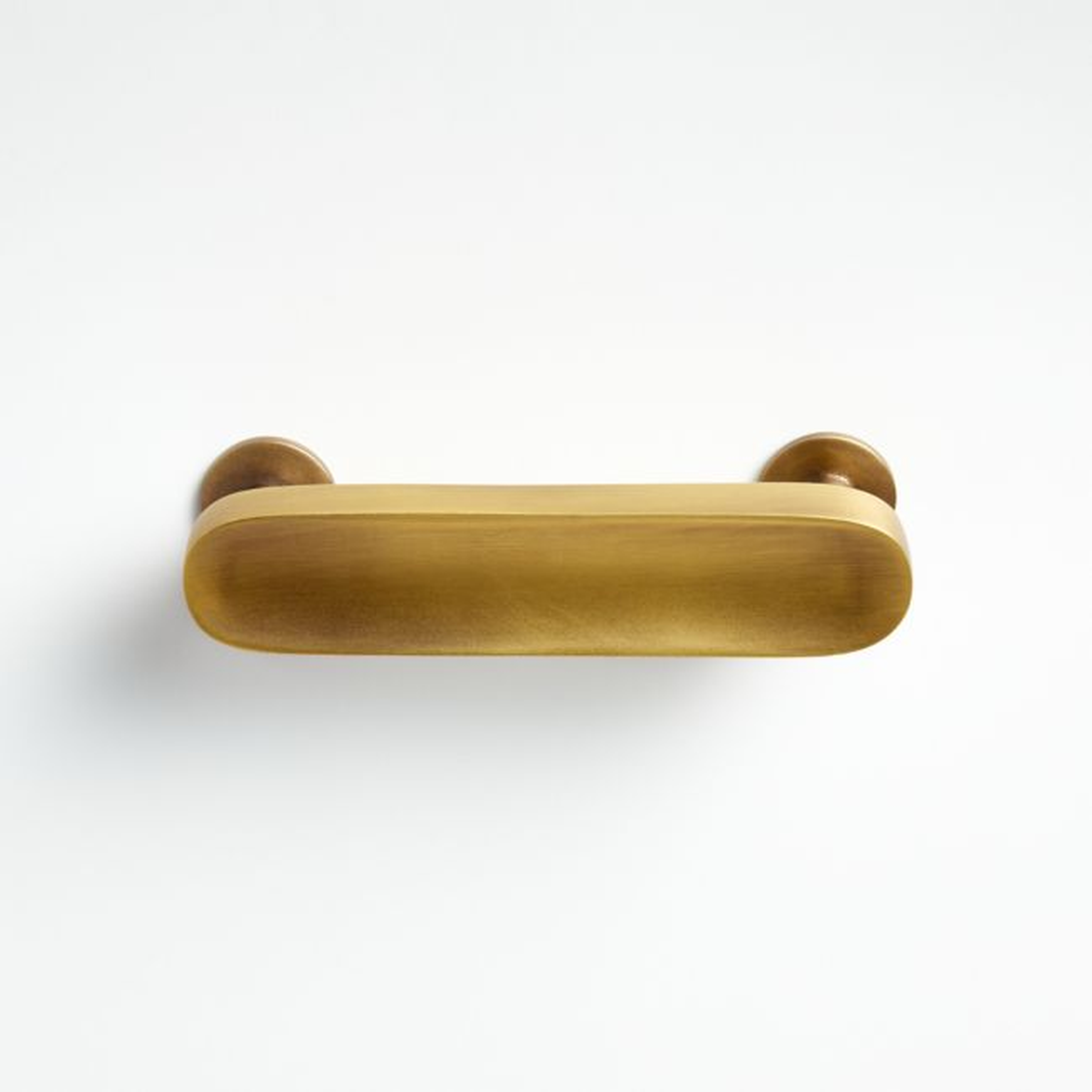 Oval 3" Antique Brass Bar Pull - Crate and Barrel