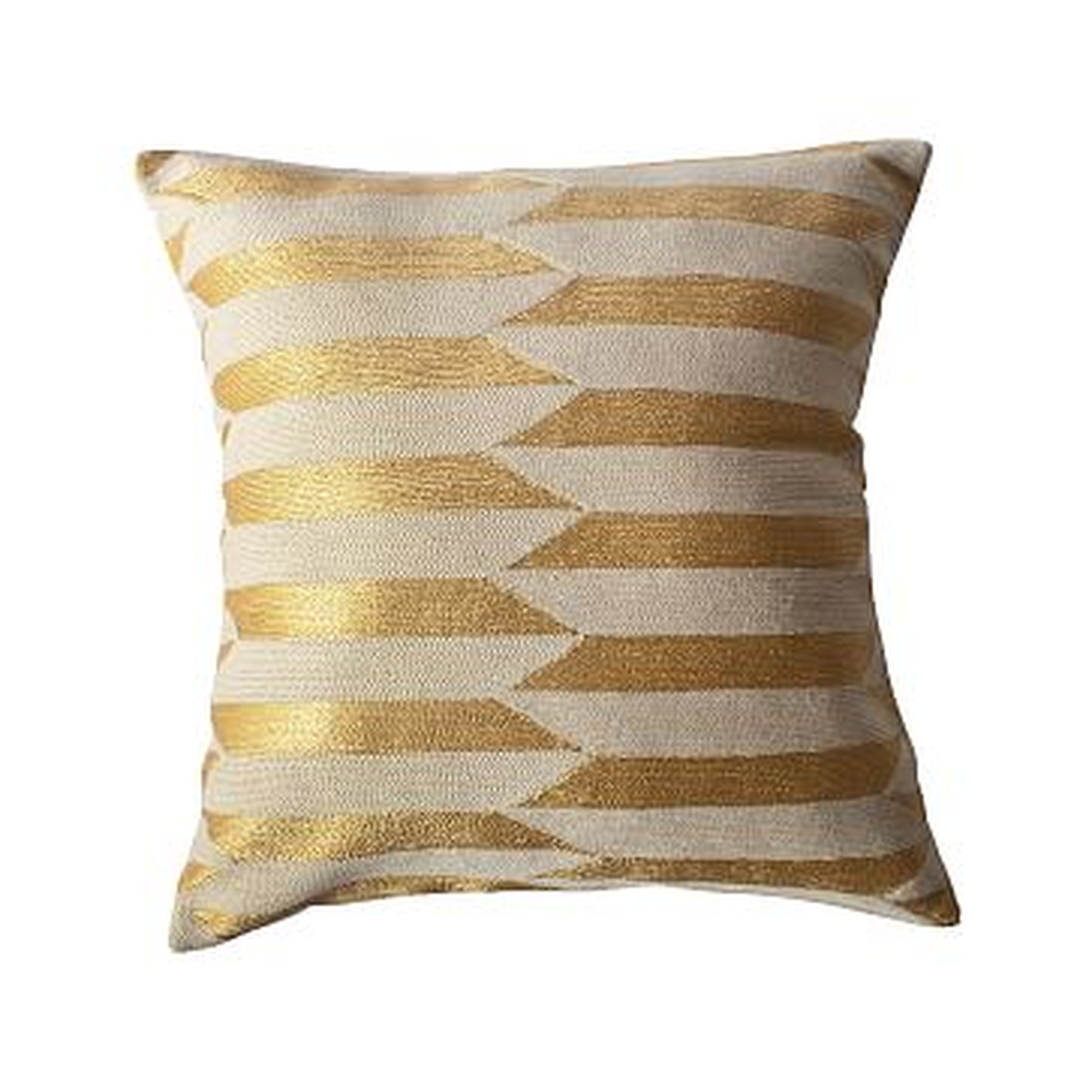 Leah Singh Scarpa Pillow, Wool, Ivory/Gold - West Elm