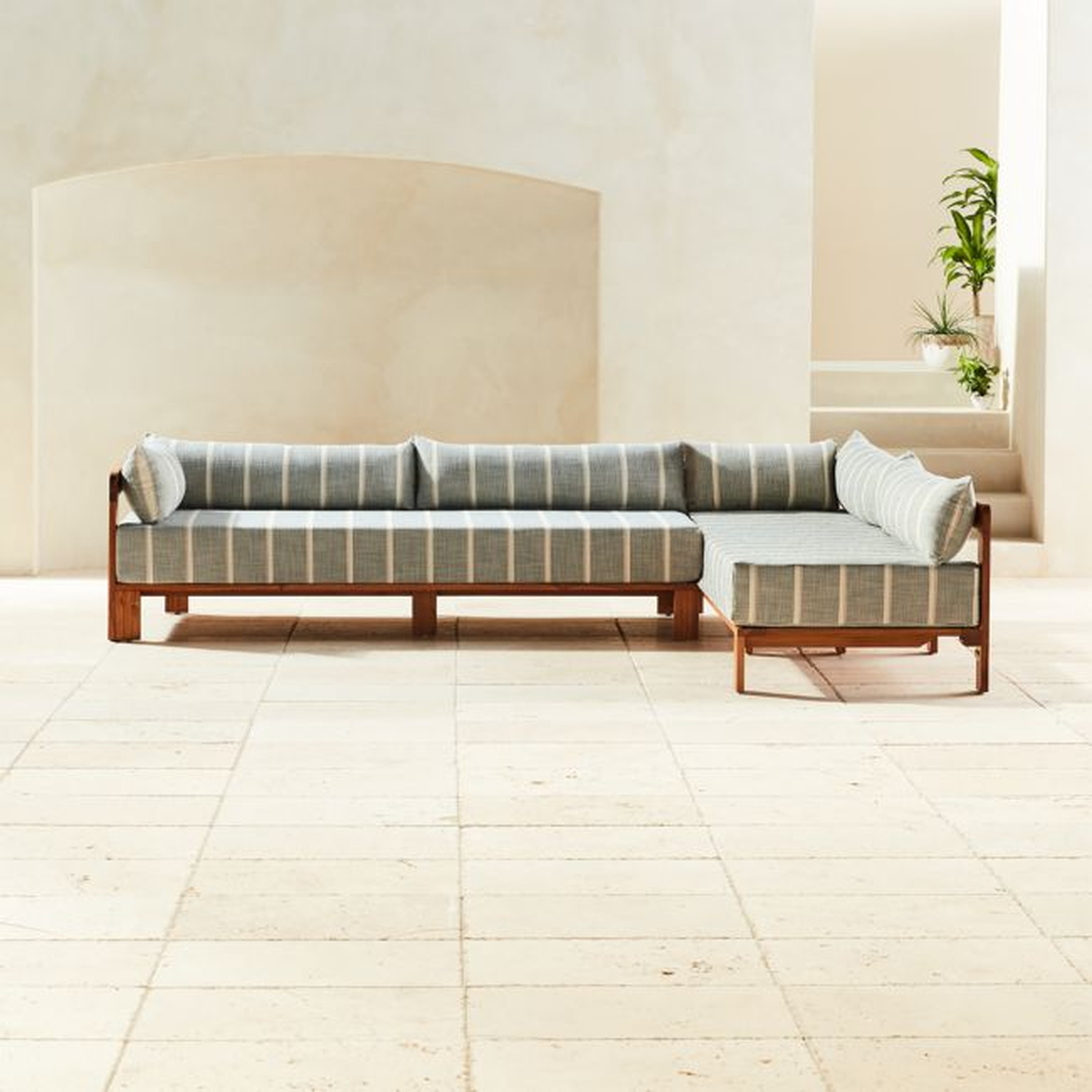 Turn Teak Left Arm/Left Arm Daybed Sectional - CB2