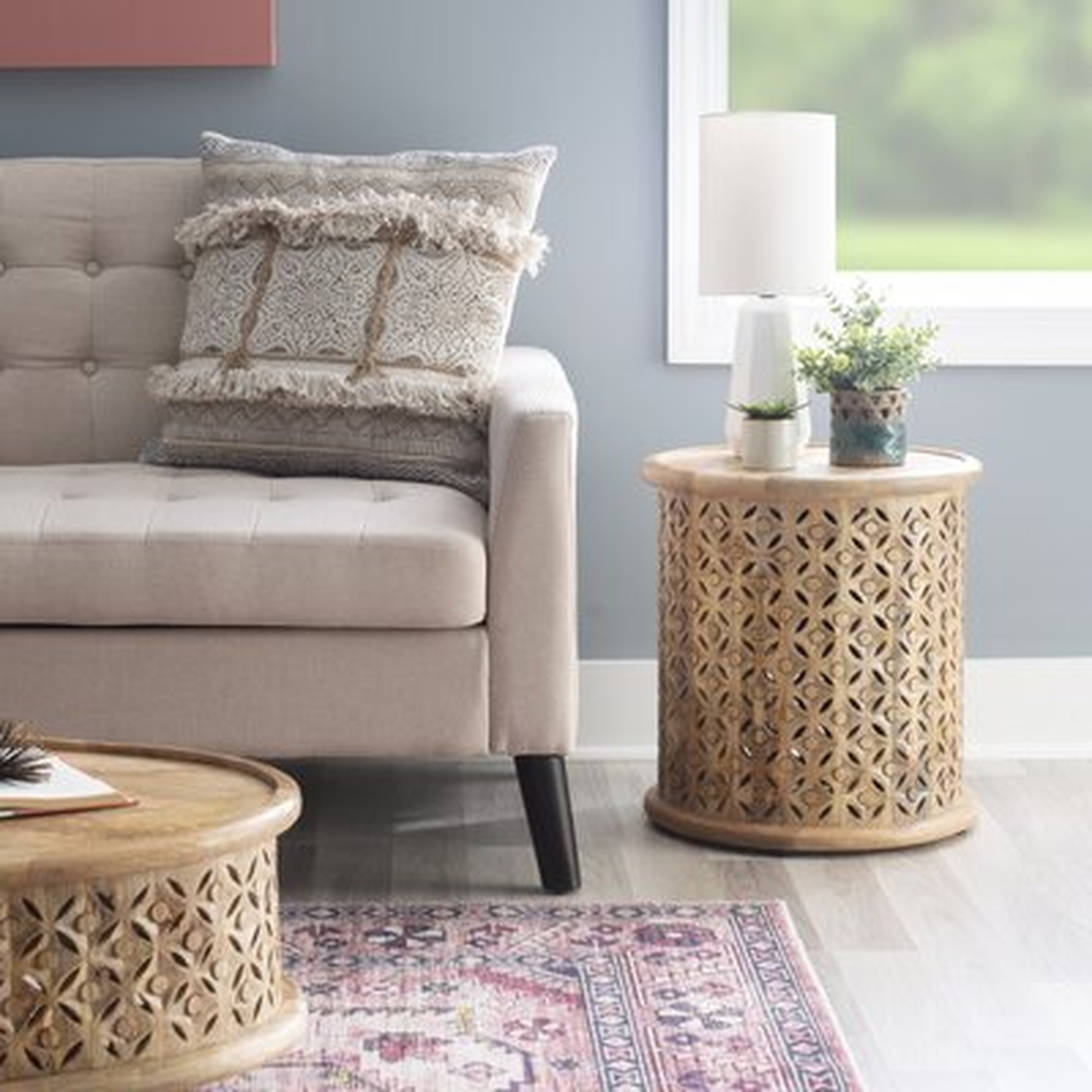 Eakin 18'' Tall Solid Wood Drum End Table - Wayfair