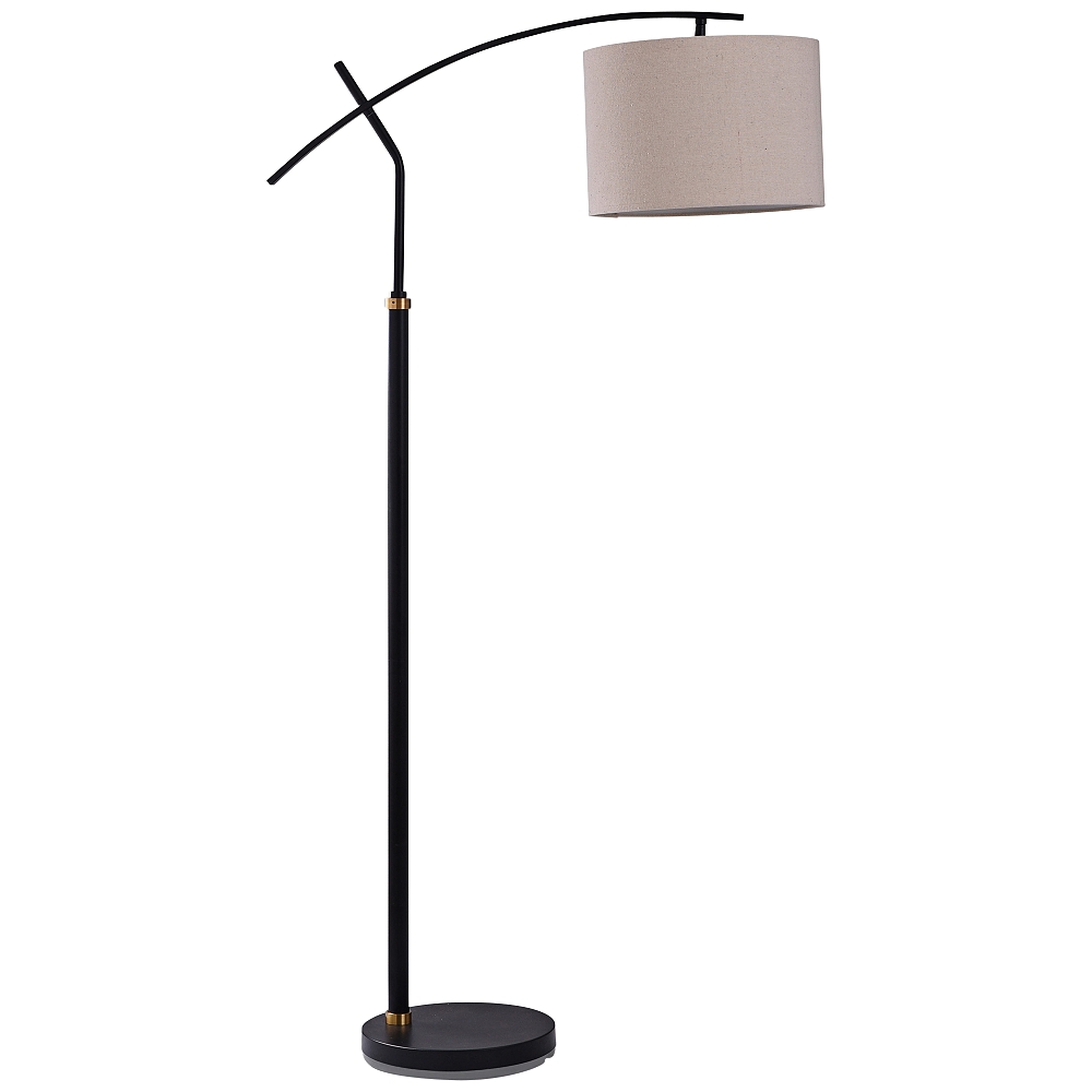 Dudley Black and Brass Metal Adjustable Arch Floor Lamp - Style # 93K54 - Lamps Plus
