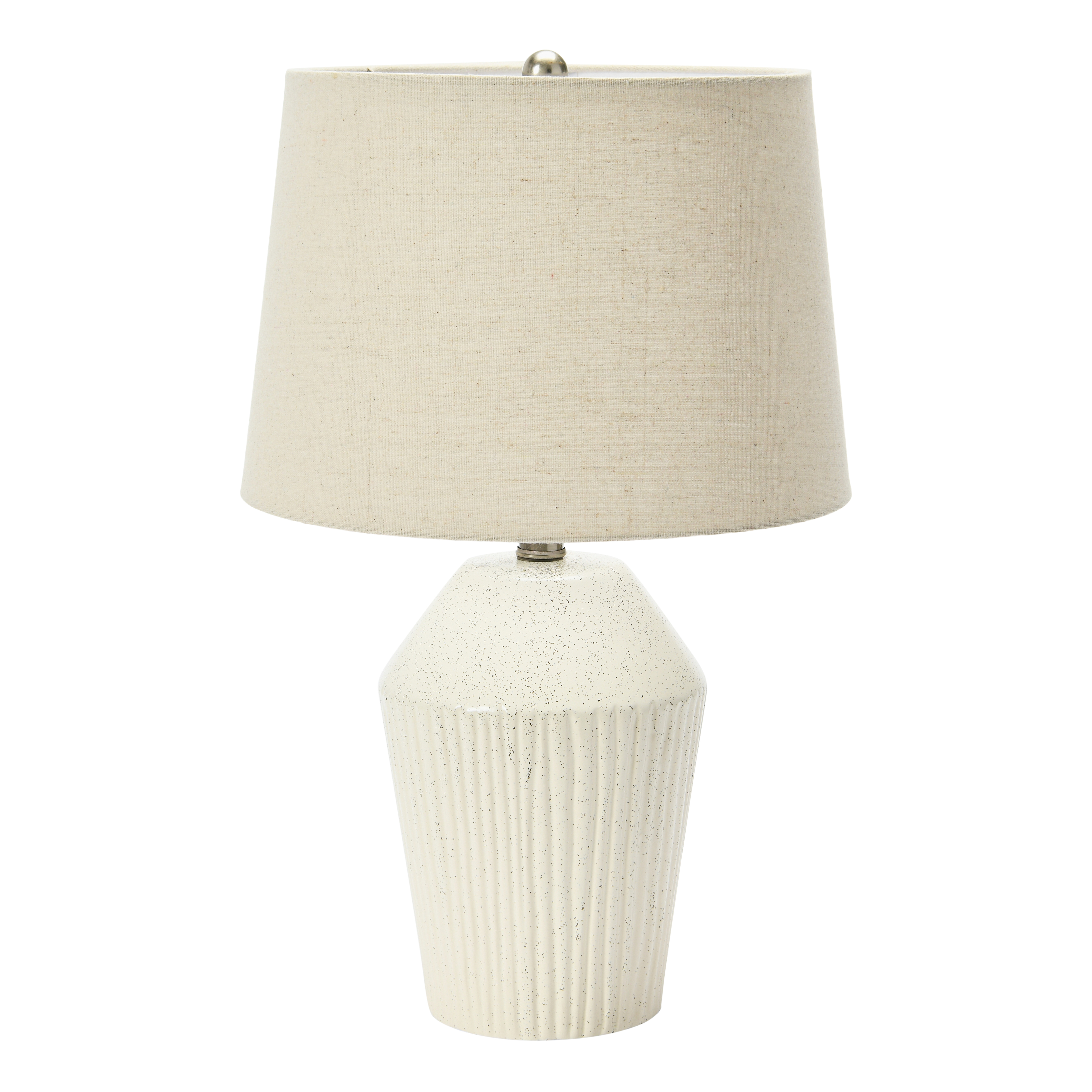 13" Round Stoneware Desk Lamp - Creative Co-Op