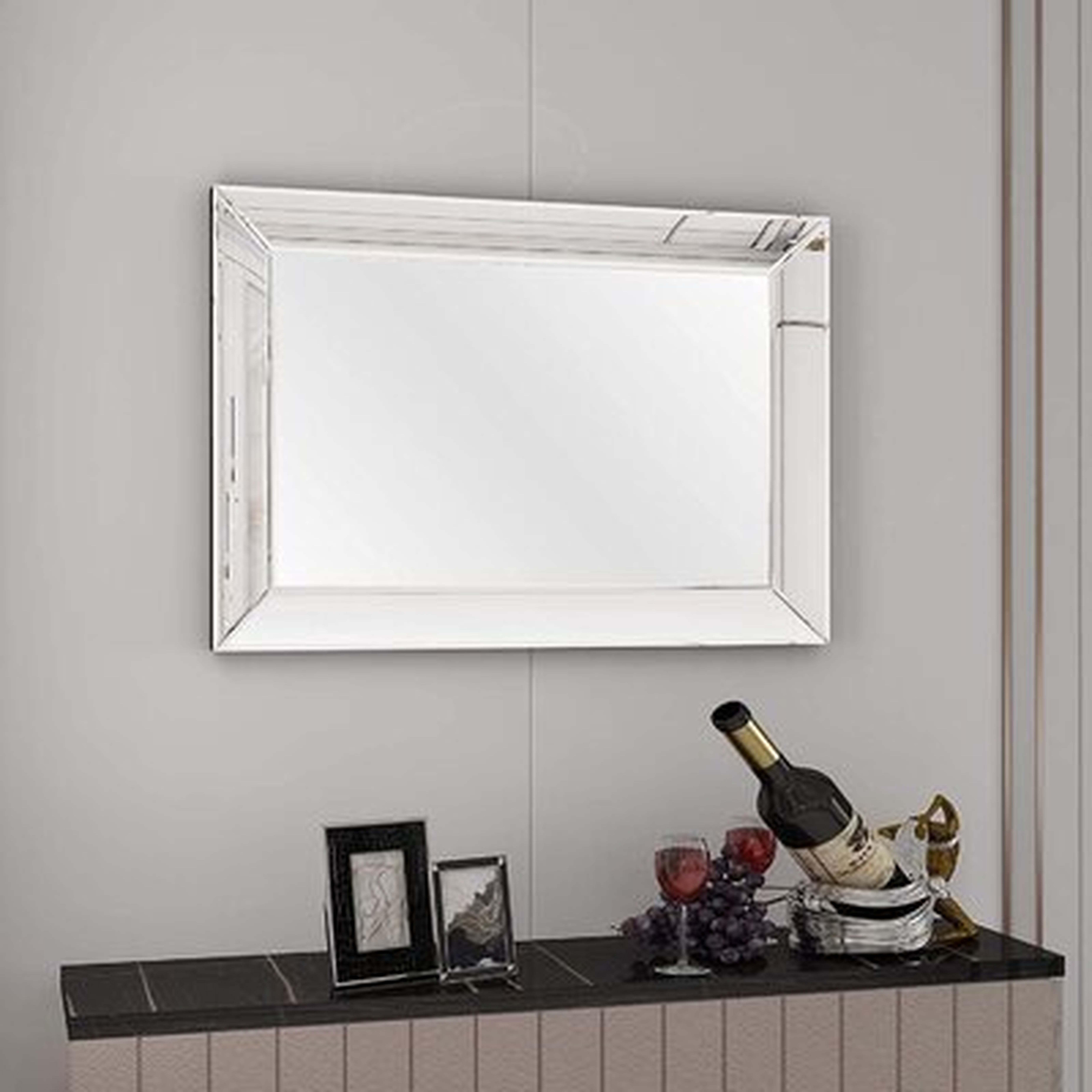 Rectangular Bathroom Wall Mirror 24"X35" - Angled Beveled Mirror Frame For Vanity, Hallway, Living Room Hangs Horizontal Or Vertical - Wayfair