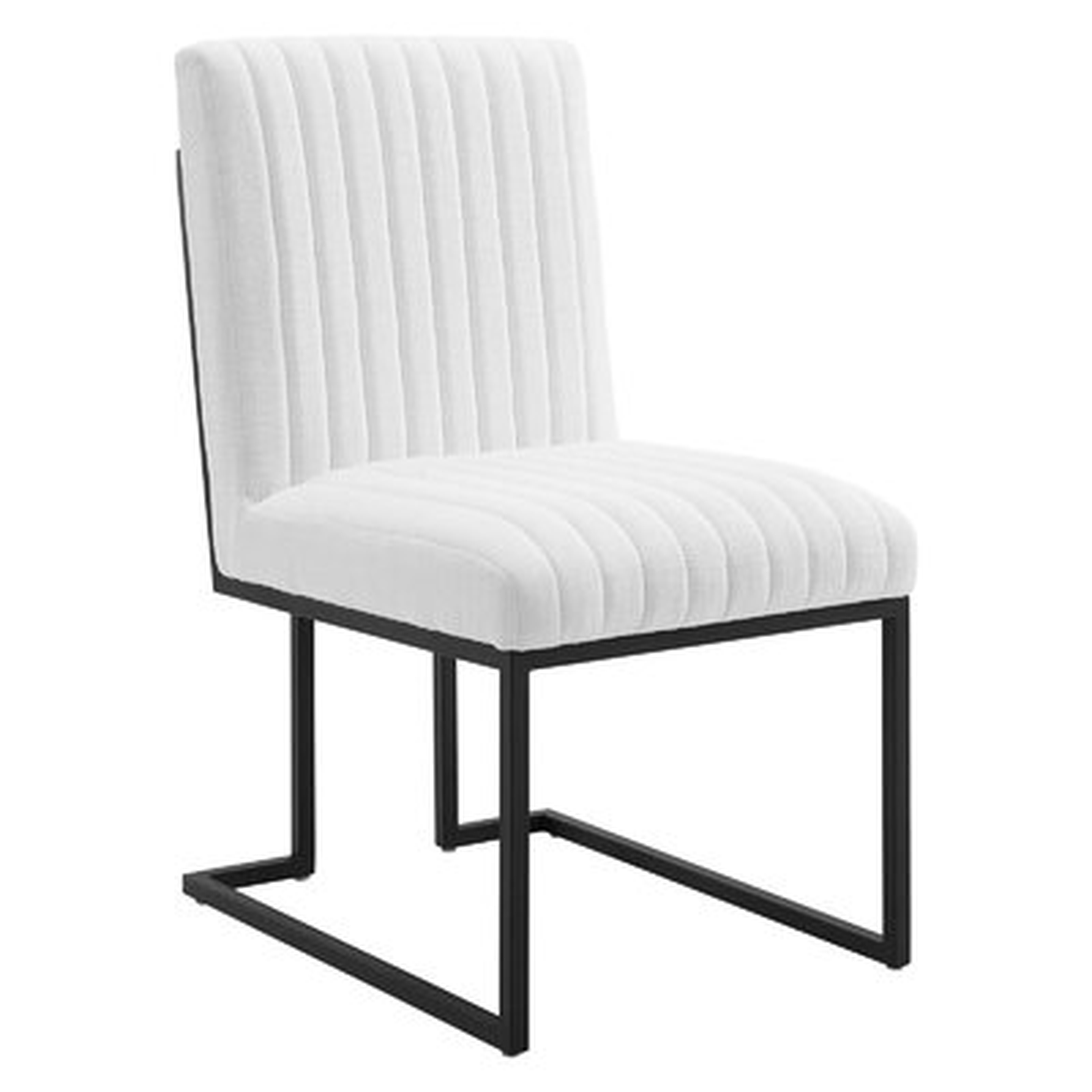 Kasheena Channel Tufted Fabric Dining Chair In White - Wayfair
