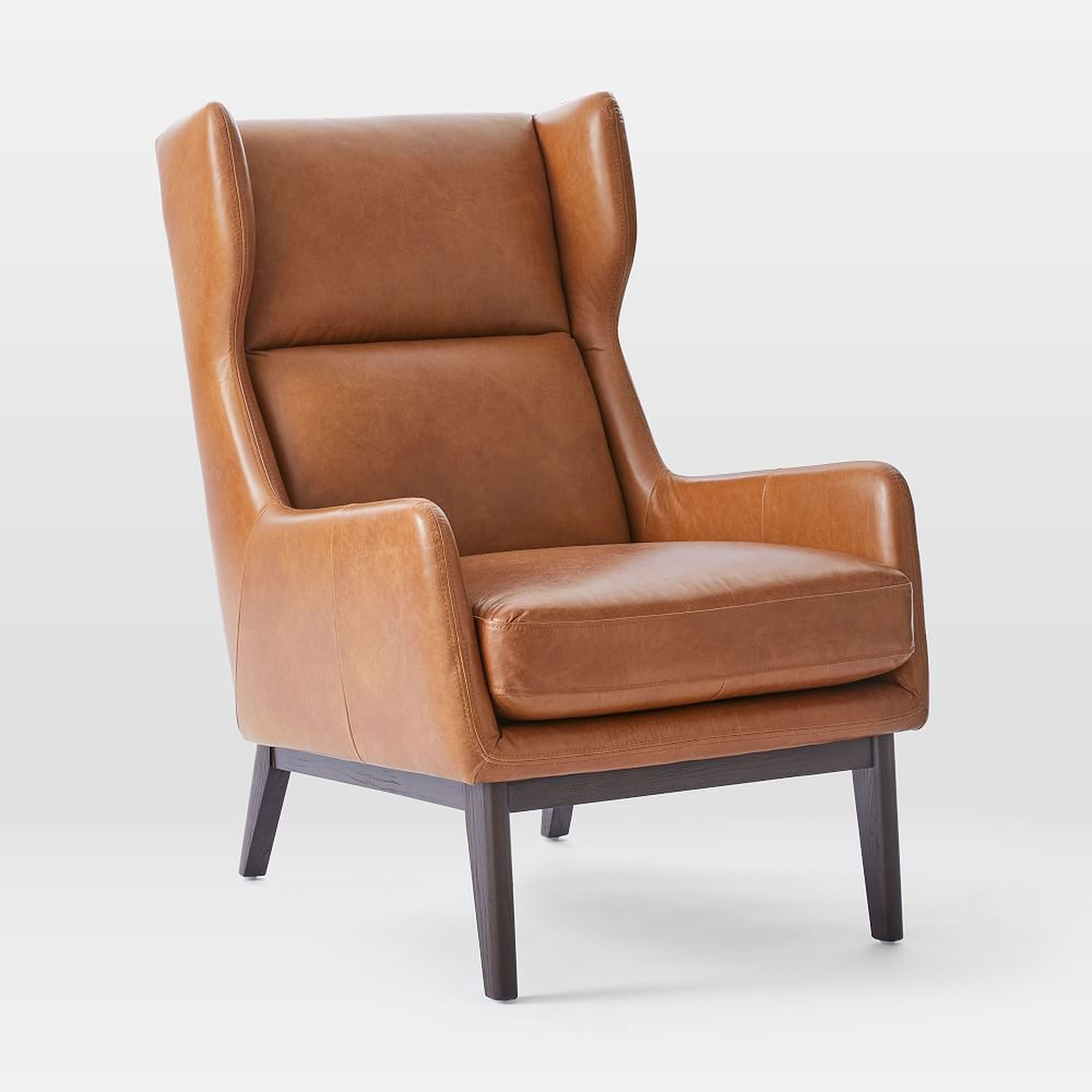 Ryder Leather Chair, Saddle Leather, Nut, Dark Walnut - West Elm