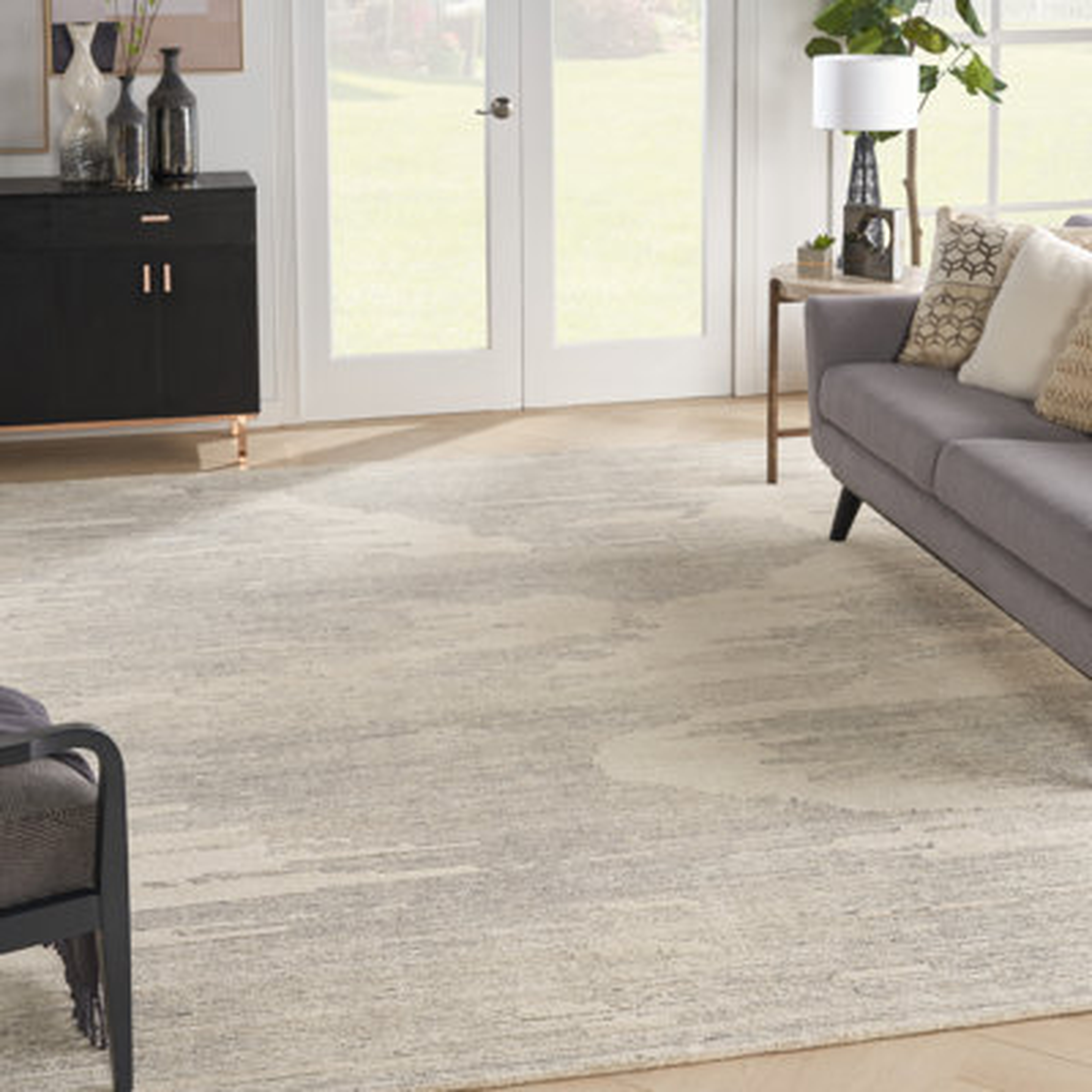 Michael Amini Ma30 Star  Abstract Ivory/Grey Area Rug - Wayfair