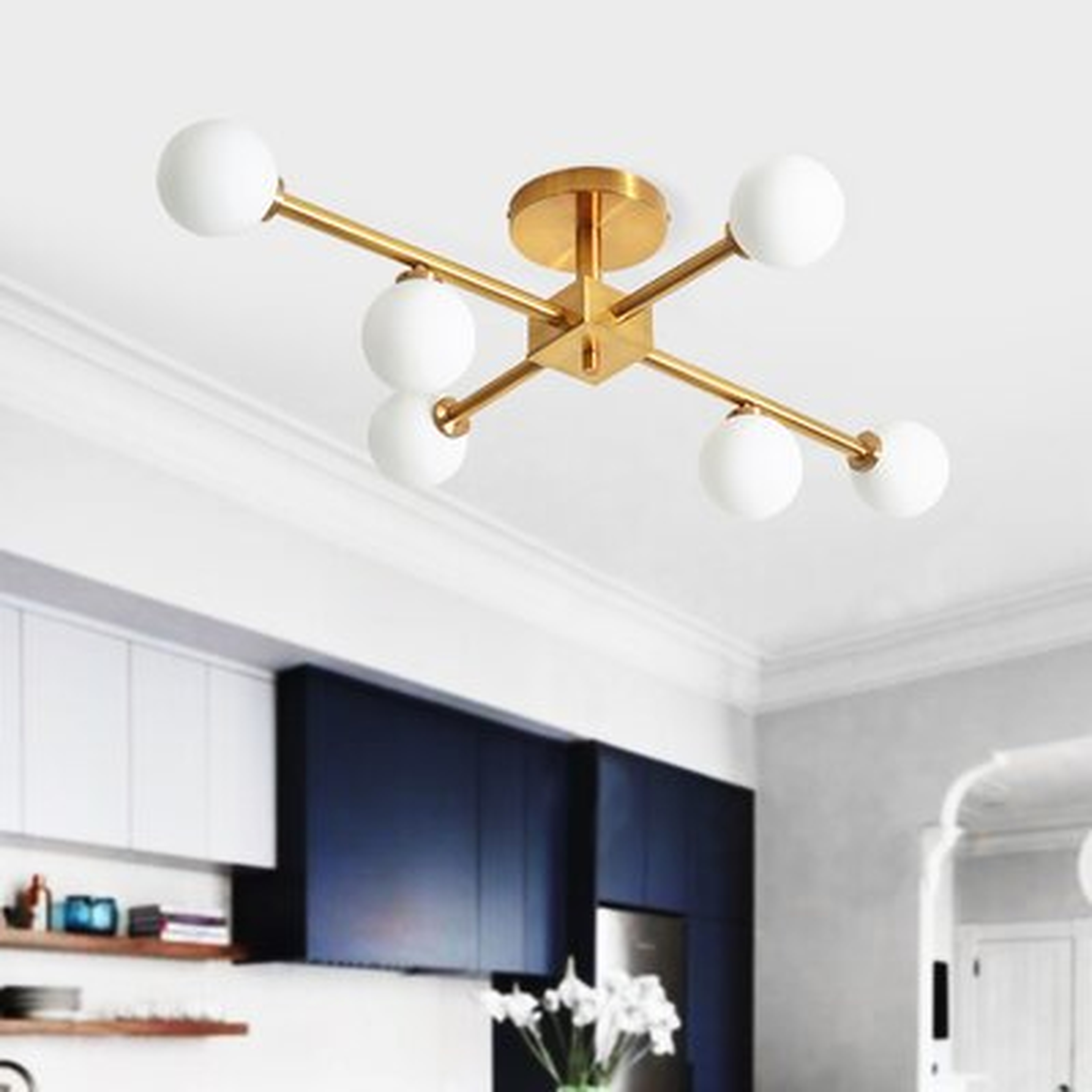 Eutizio 6 - Light 35.43'' Sputnik Modern Linear Semi Flush Mount - Wayfair