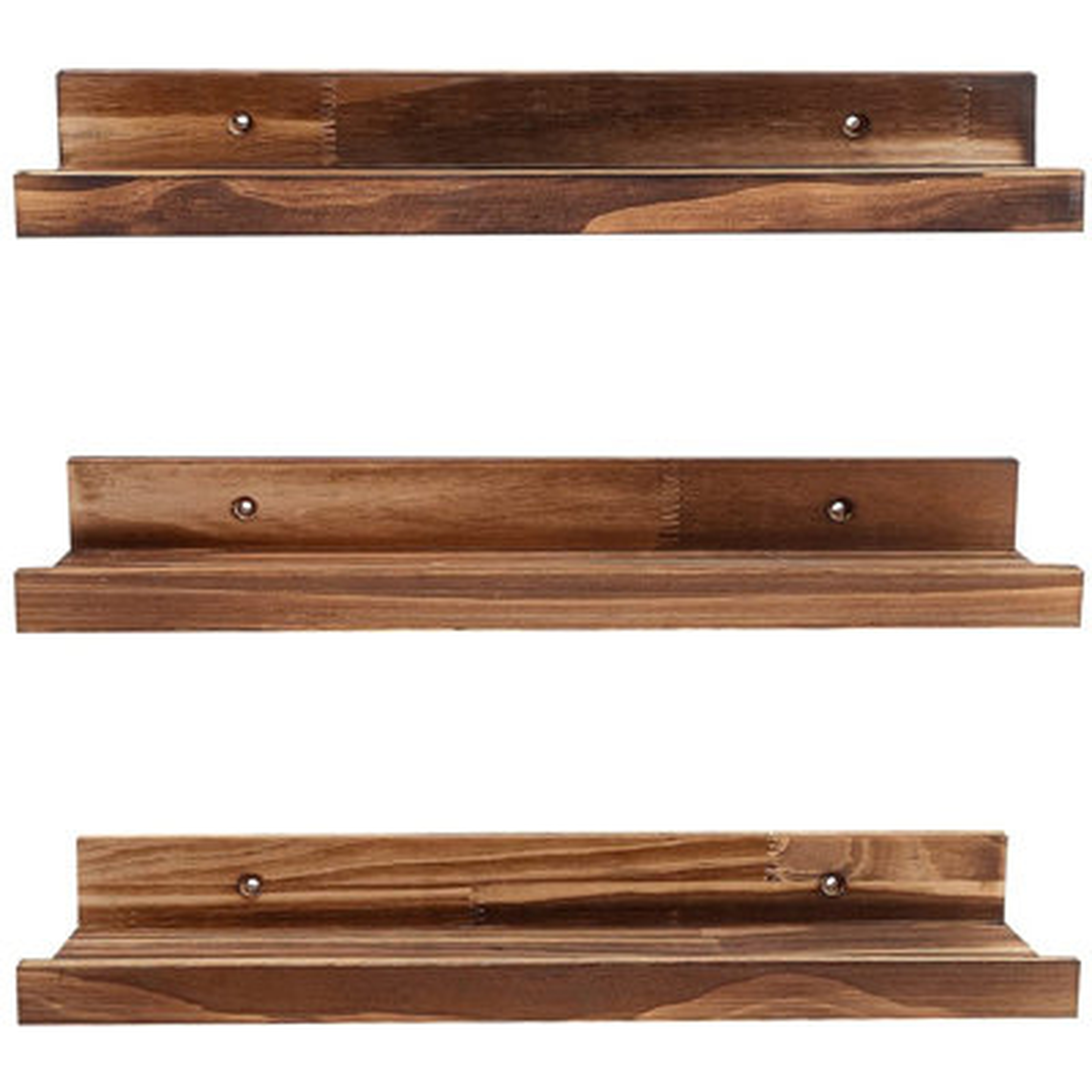 Rustic Wood Photo Shelf Picture Ledge Floating Wall Shelves, 16-Inch, Set Of 3 3 Different Sizes ,Picture Ledge Shelf Wood For Bedrooms,Office,Living Room, Kitchen - Wayfair