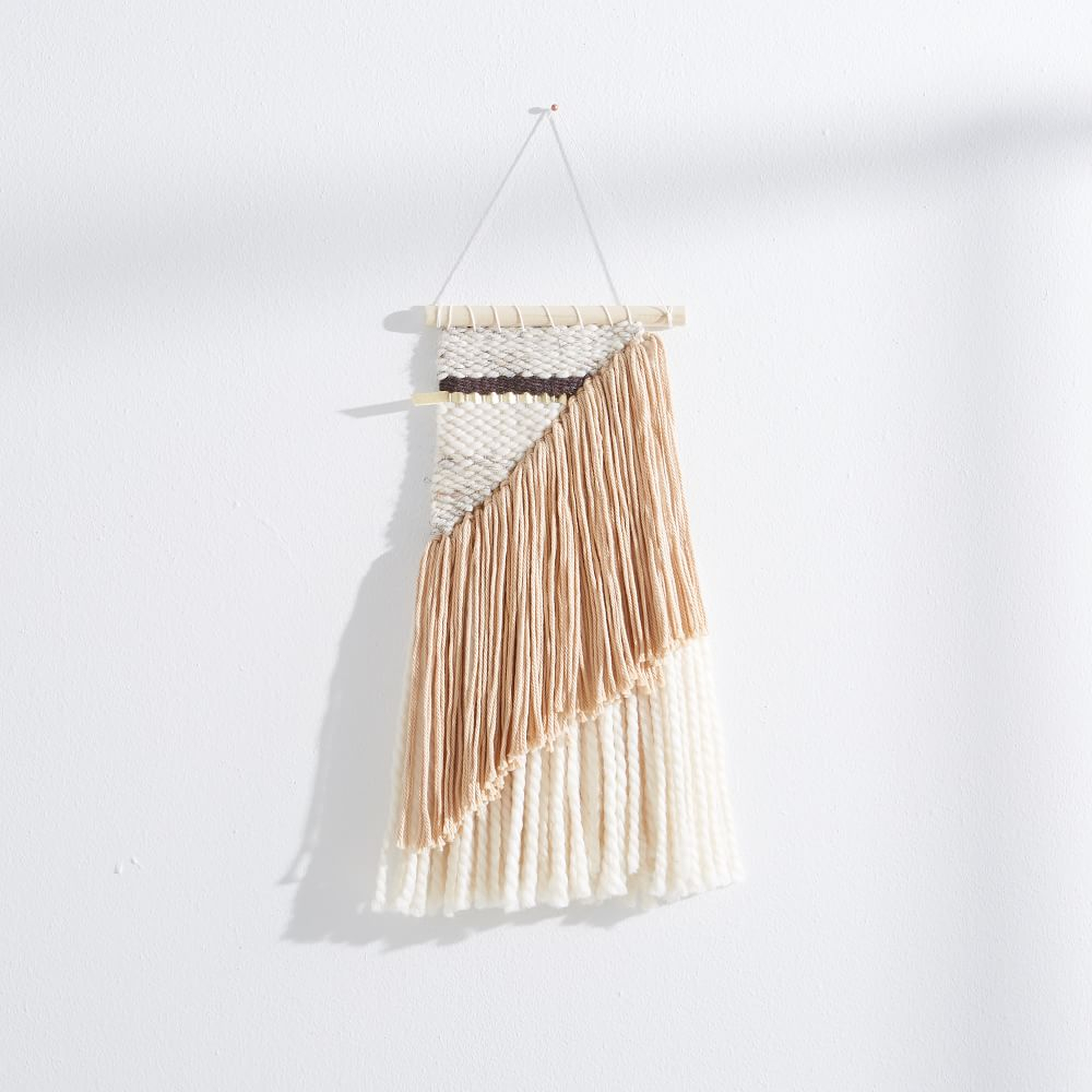 Sun Woven Wall Hanging, Small, Nude/Ivory/Charcoal/Gray - West Elm