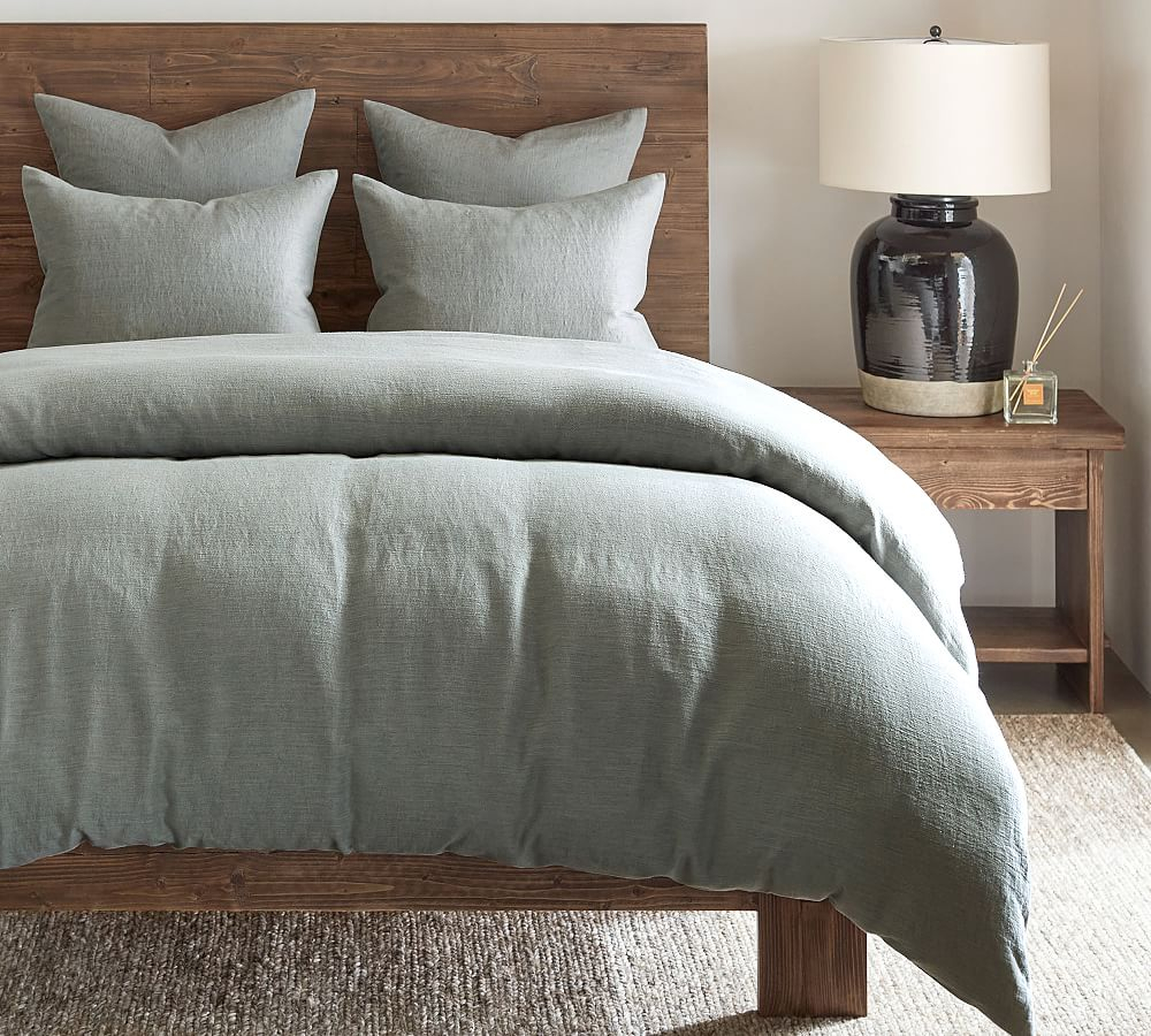 Blue Willow Linen/Cotton Twill Duvet Cover, King/Cal. King - Pottery Barn