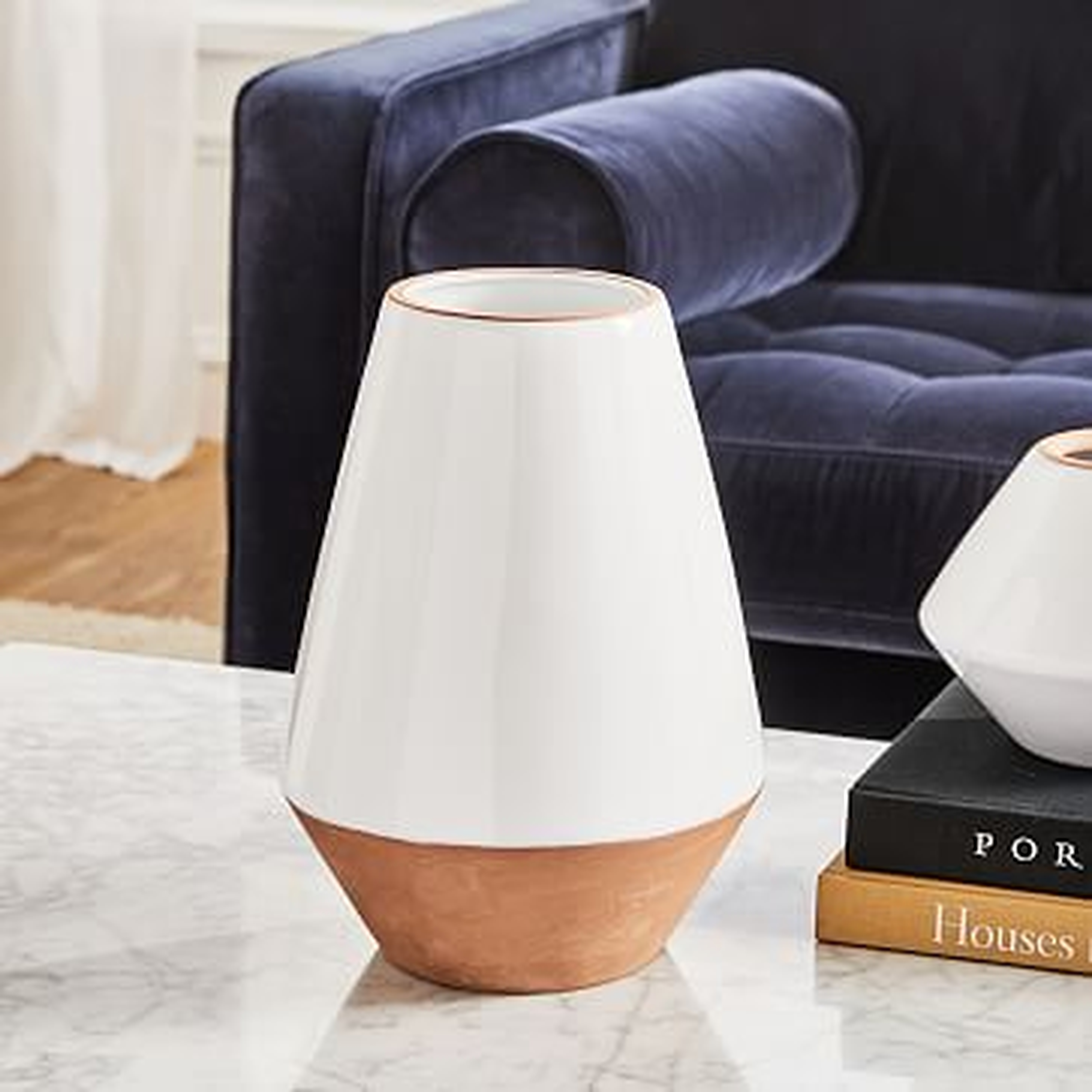 Mexican White Vase, Tapered, Tall - West Elm