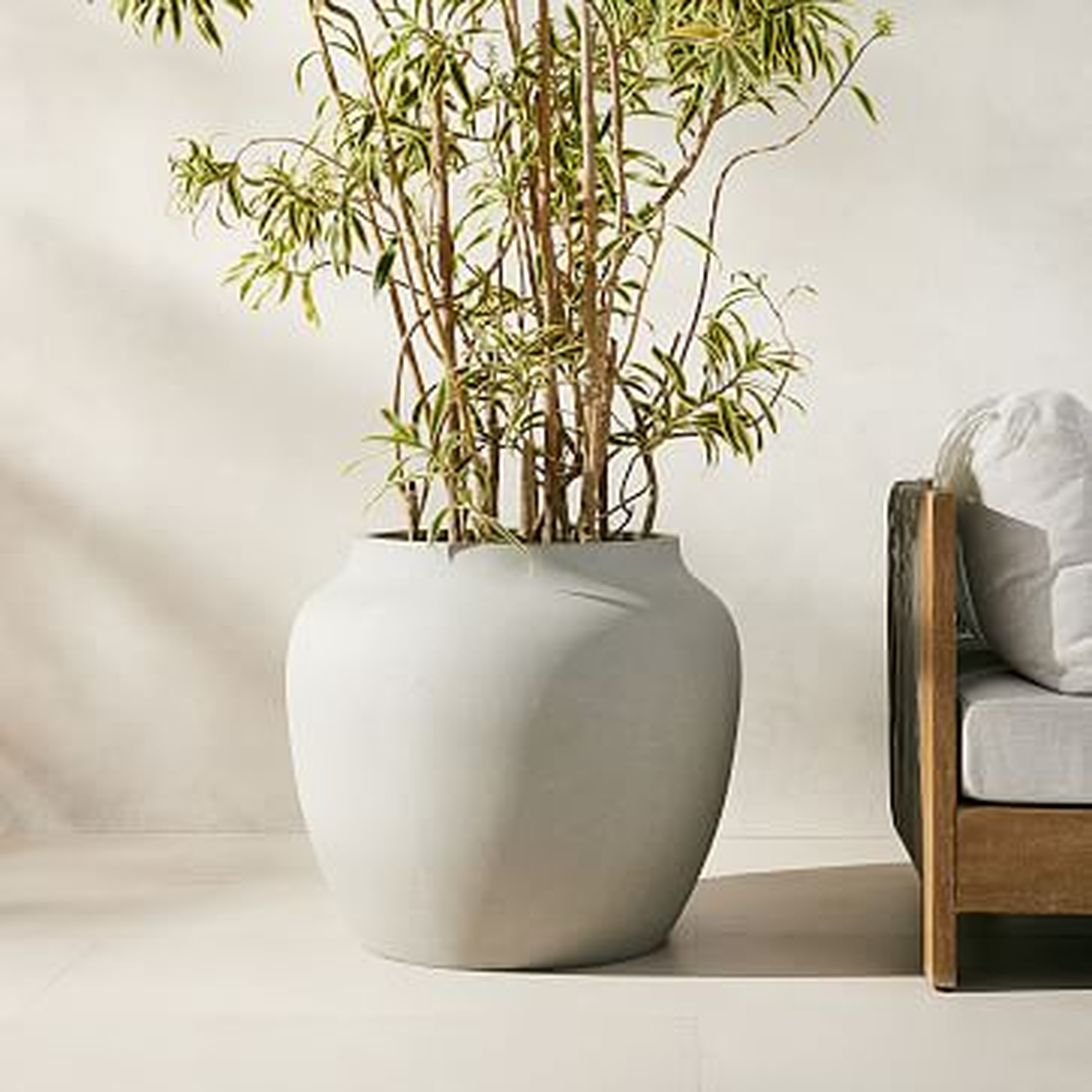 Ronan Outdoor Planter, Large, Frost Gray - West Elm