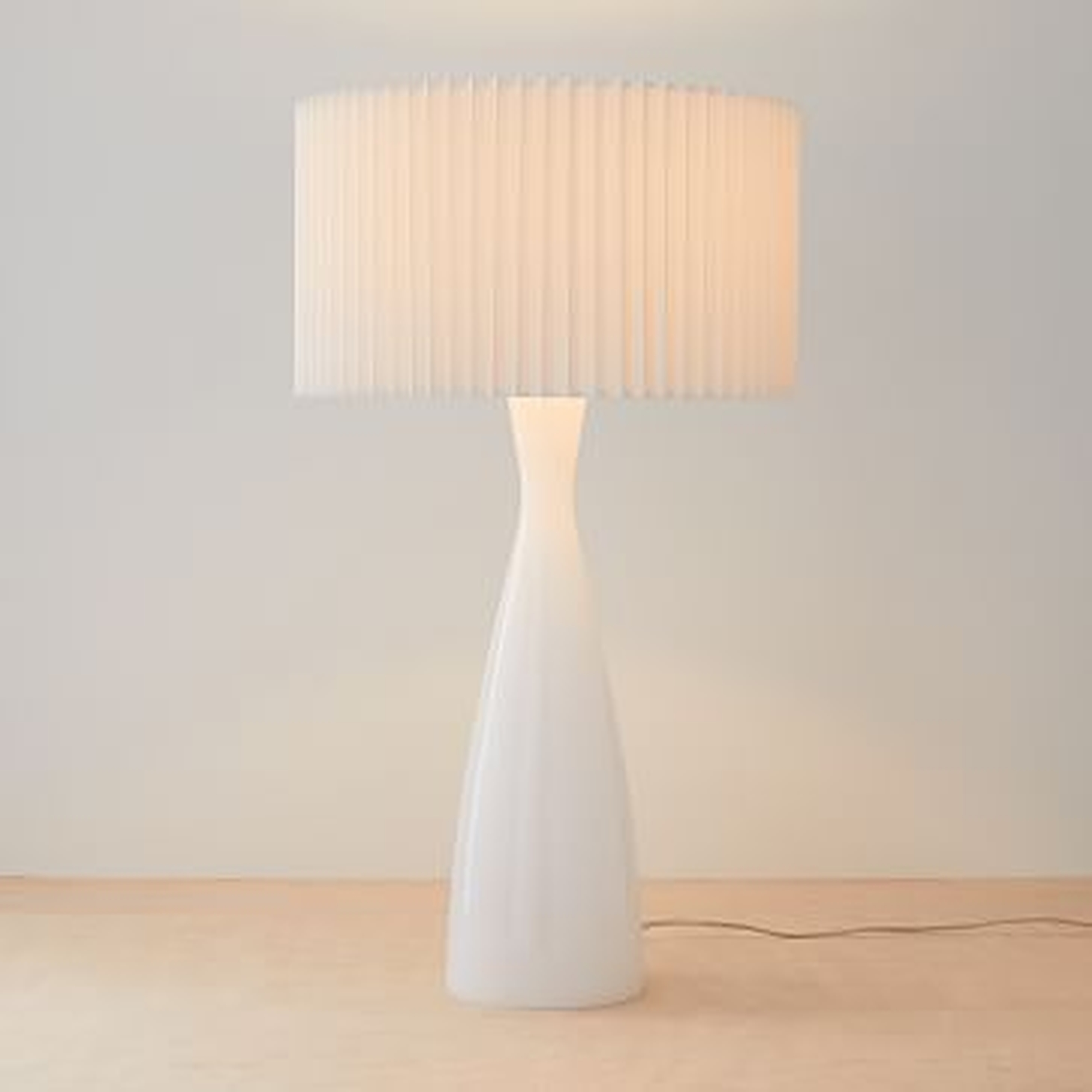 Delilah Table Lamp, Large, White, Cased - West Elm