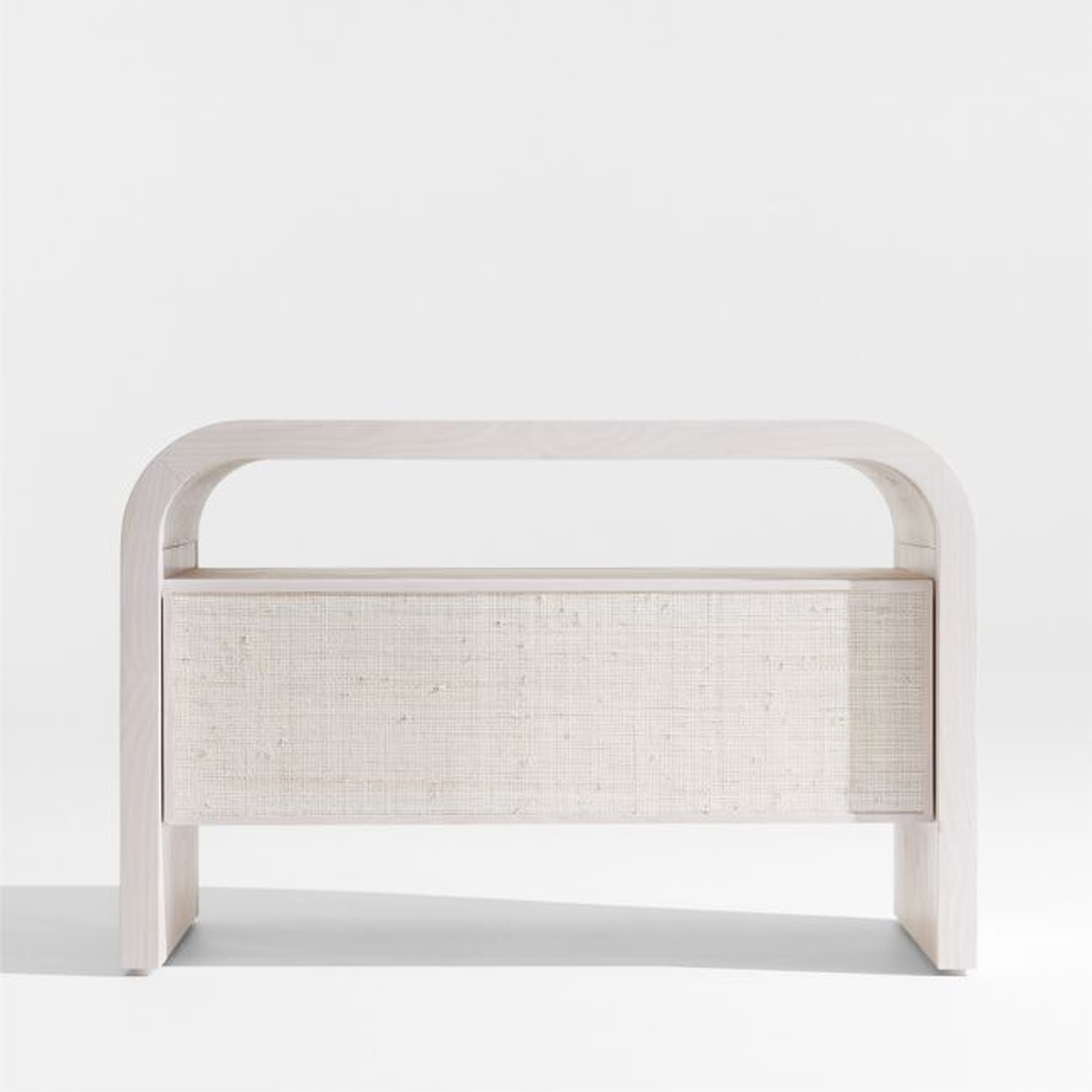 Rica Whitewash Grasscloth Nightstand by Leanne Ford - Crate and Barrel