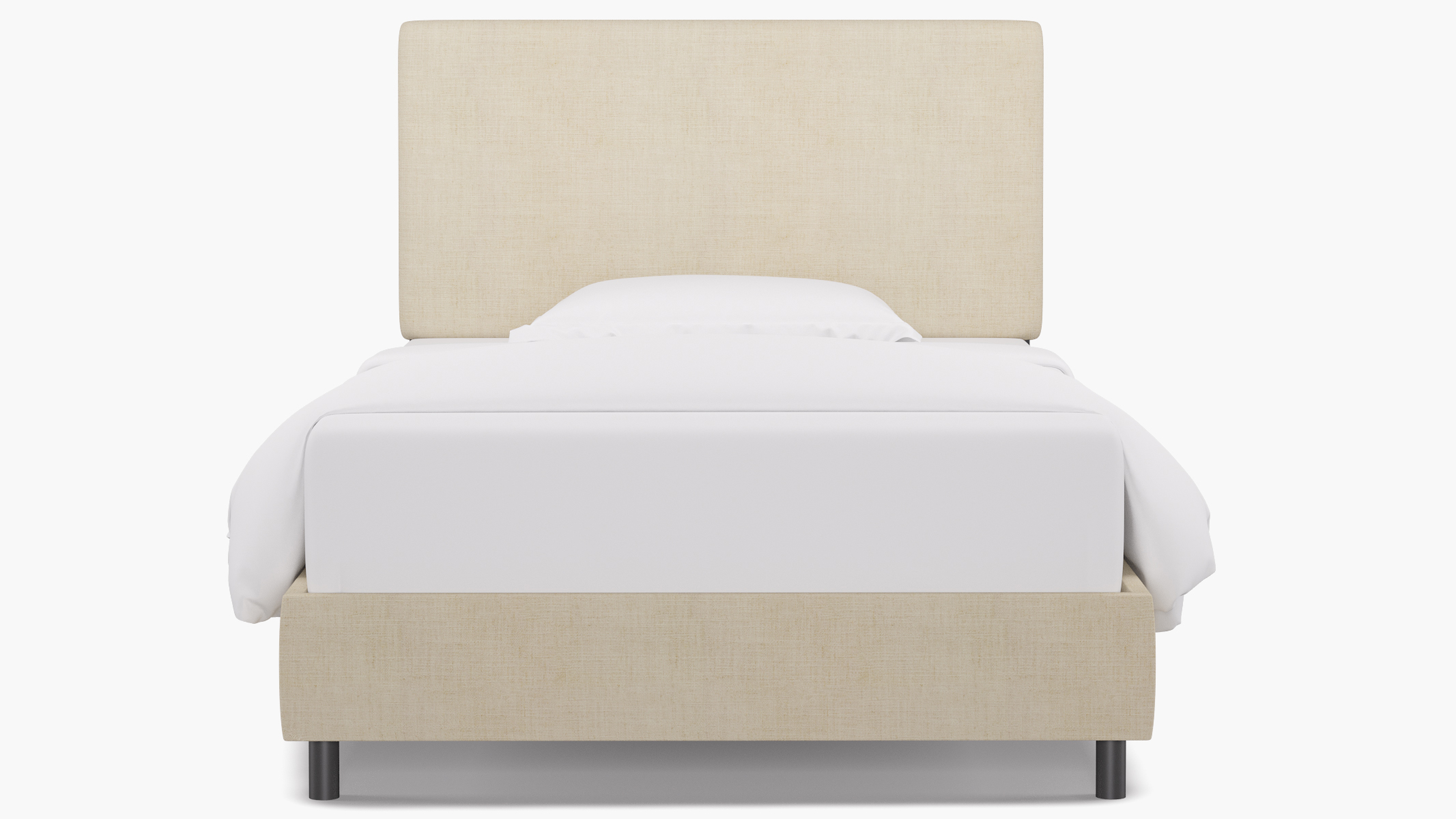Square Back Bed, Talc Everyday Linen, Full - The Inside