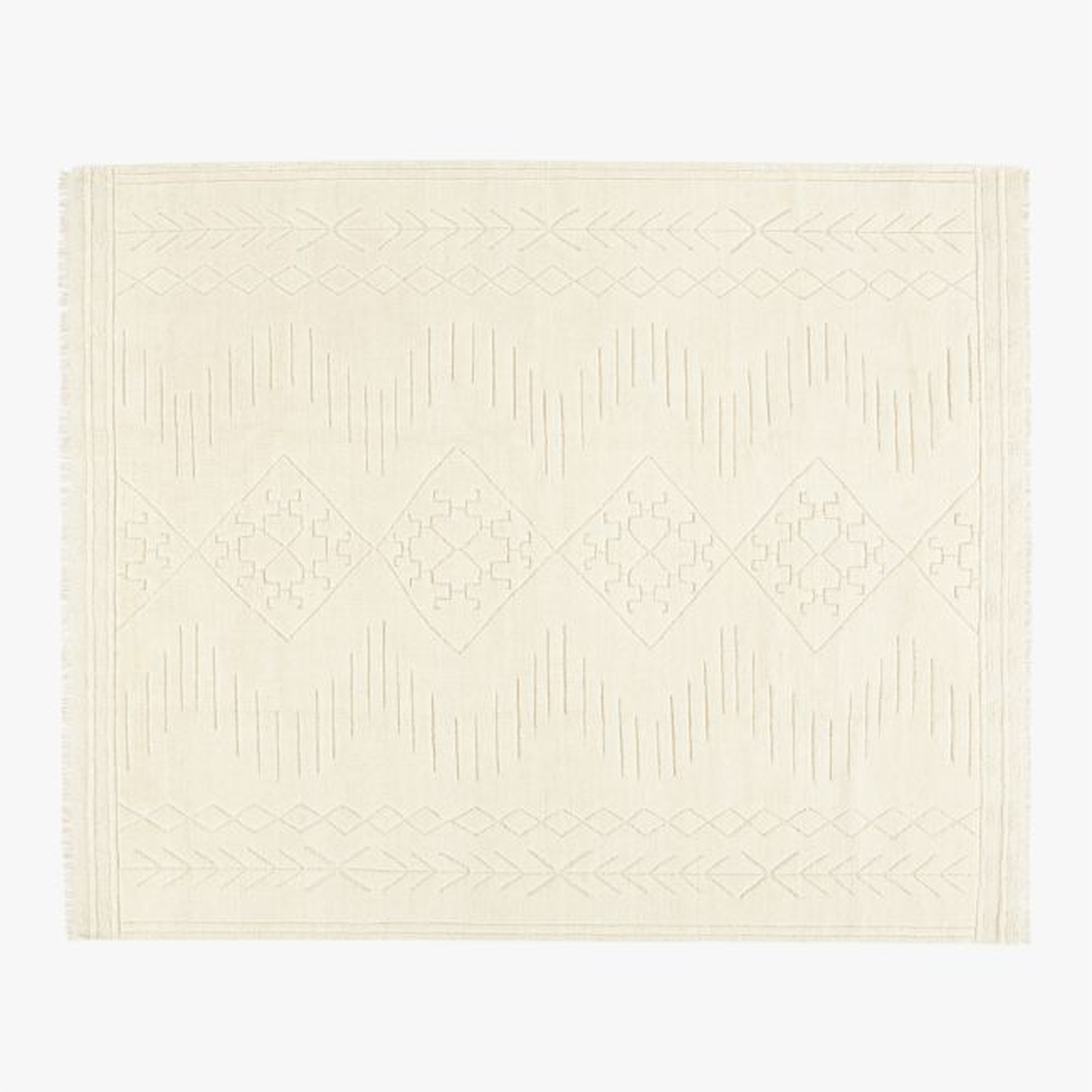 Noa Gabbeh Hand-Knotted Rug, Ivory, 8'x10' - CB2