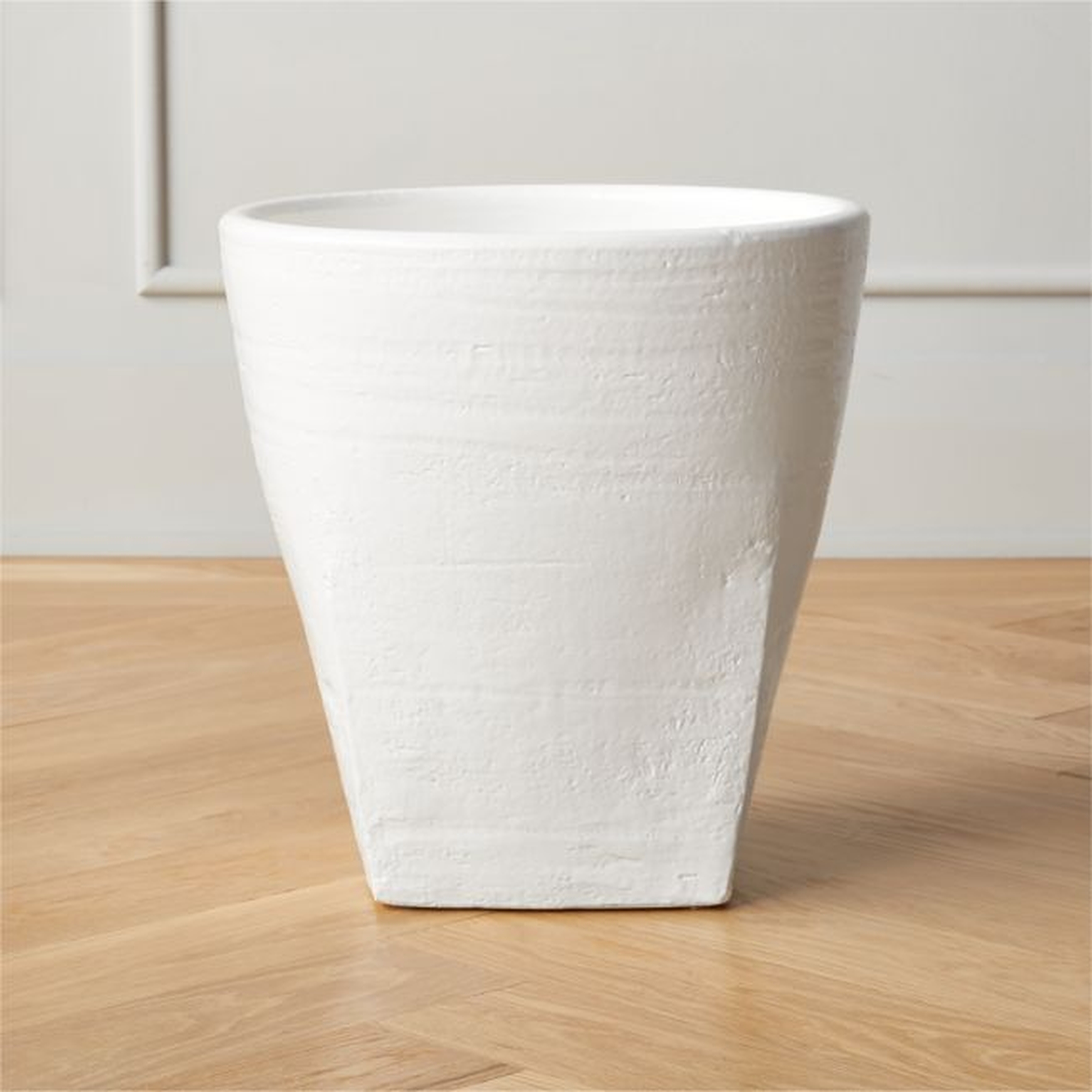 Virgil White Terracotta Indoor/Outdoor Planter Small - CB2