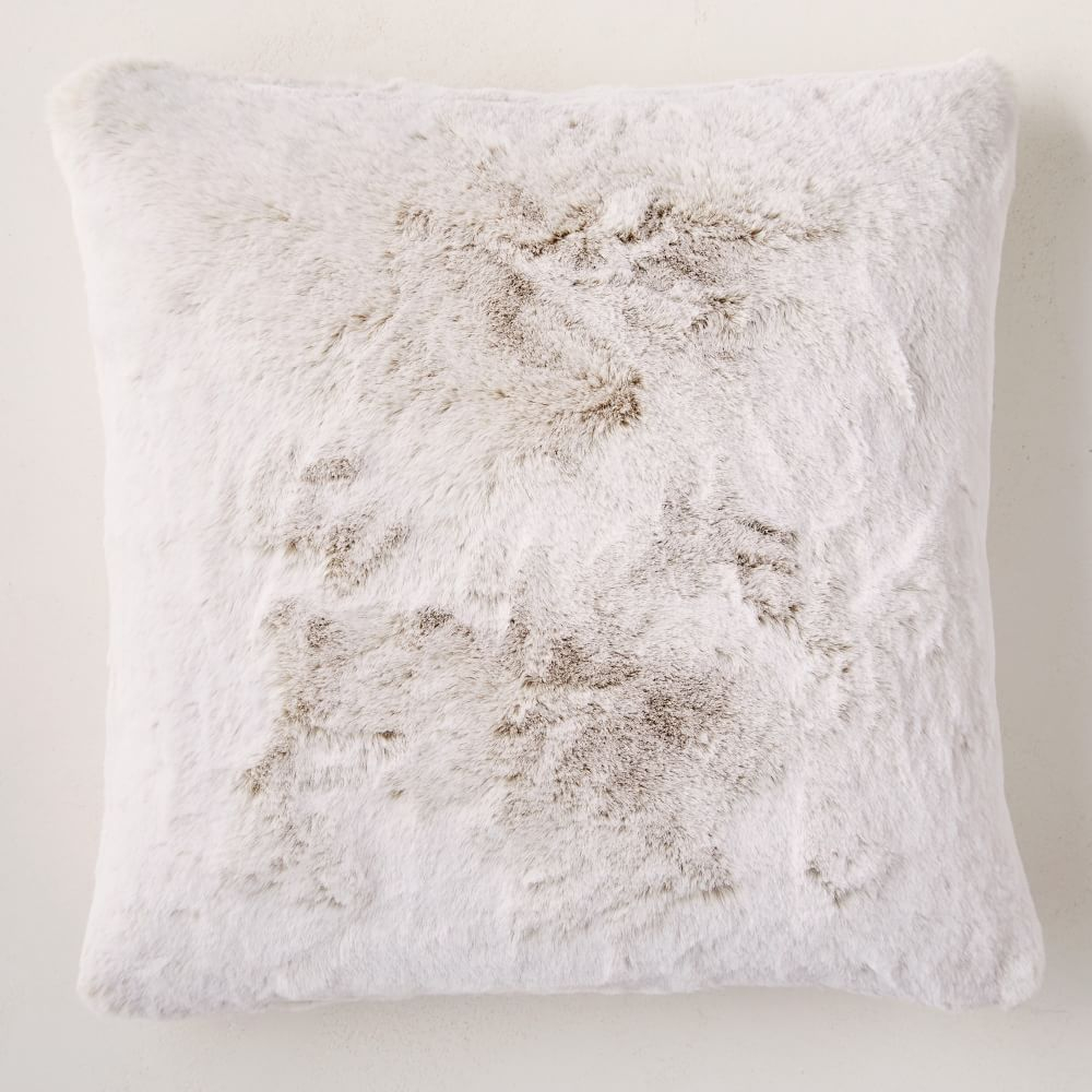 Faux Fur Chinchilla Pillow Cover, 20"x20", White - West Elm