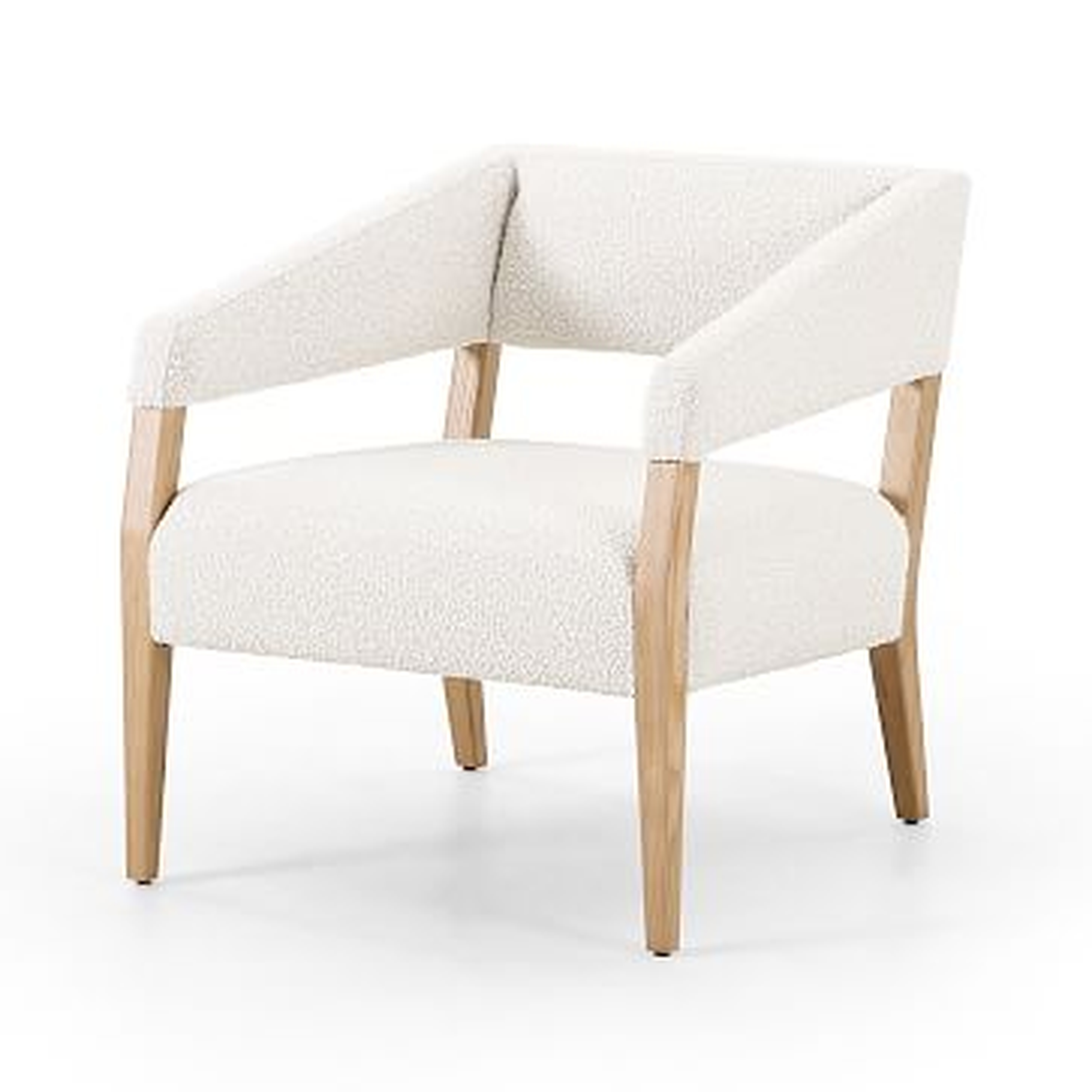 Angled Arm Club Chair, Knoll Natural, Blonde Ash - West Elm