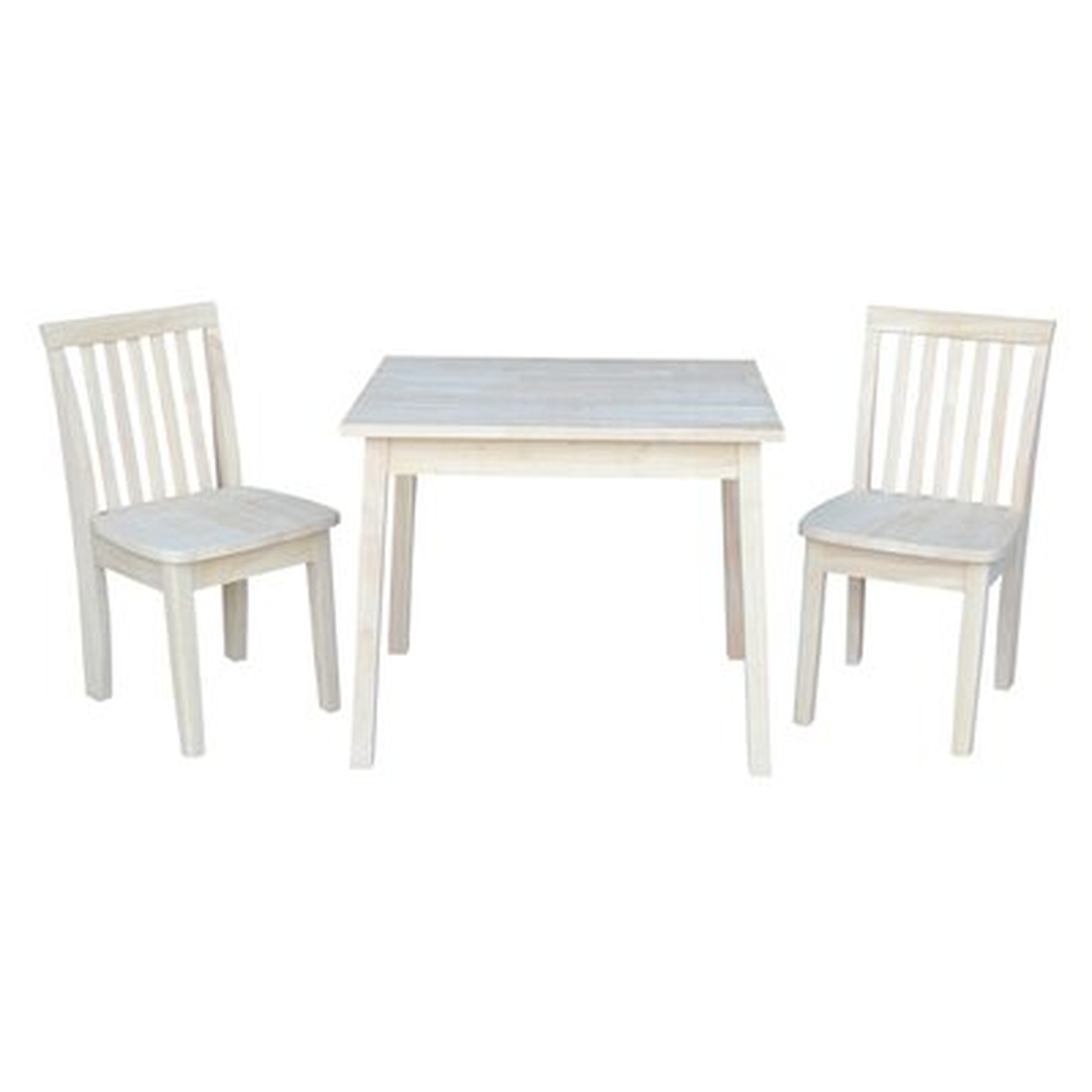Priestley 3 Piece Unfinished Kid's Rectangular Table and Chair Set - Wayfair