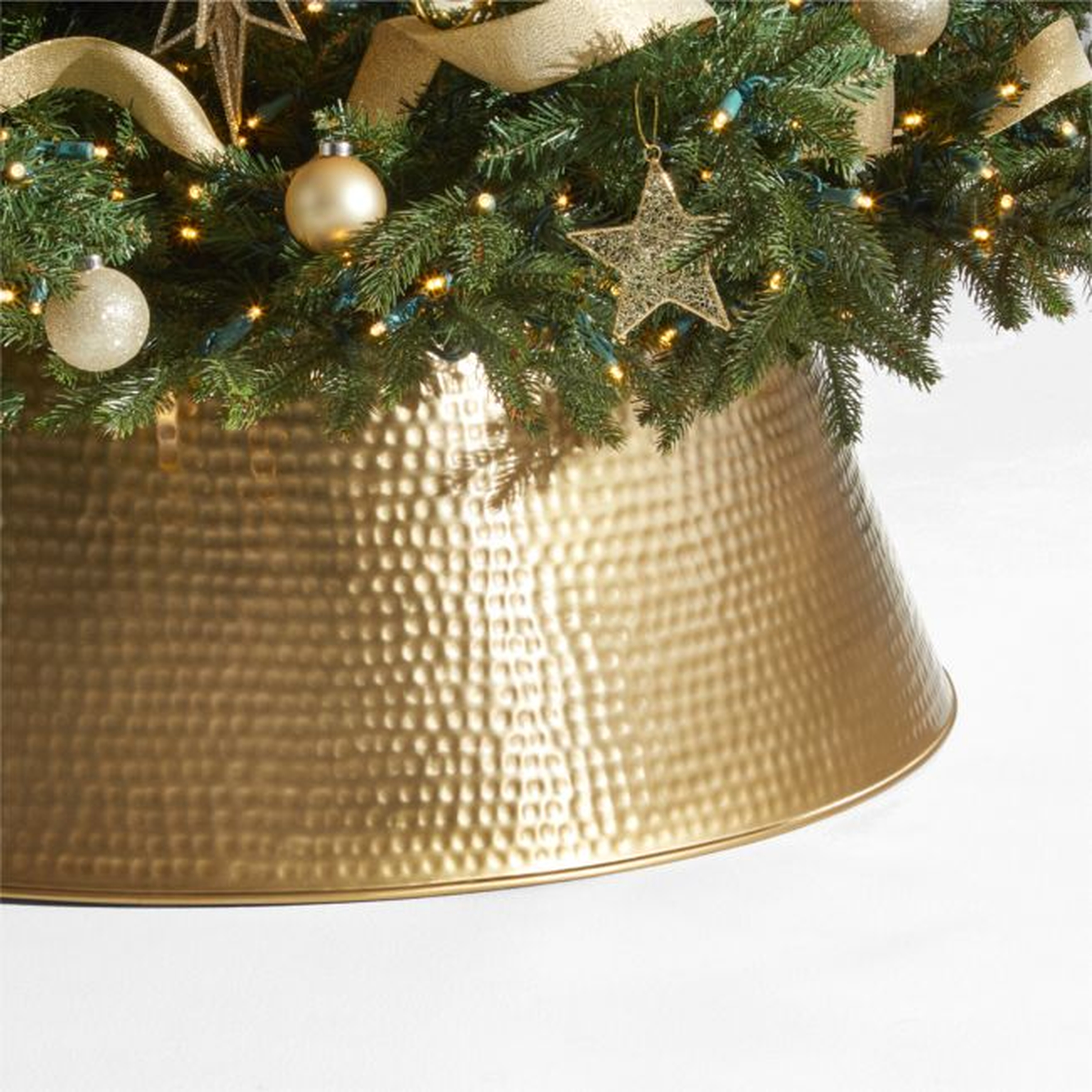 Large Bash Gold Christmas Tree Collar 34" - Crate and Barrel