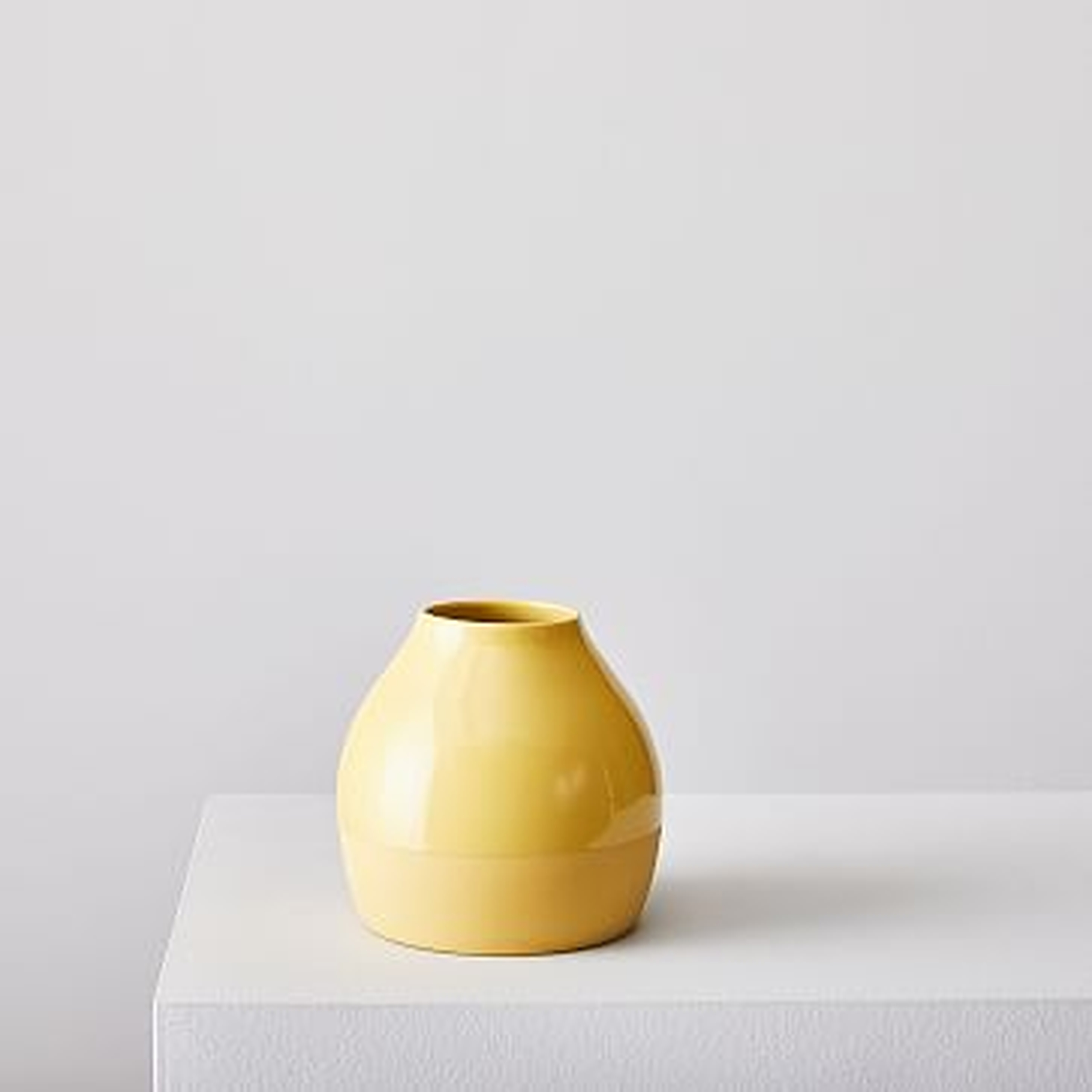 Bright Ceramicist Vase, Squat, Dijon - West Elm