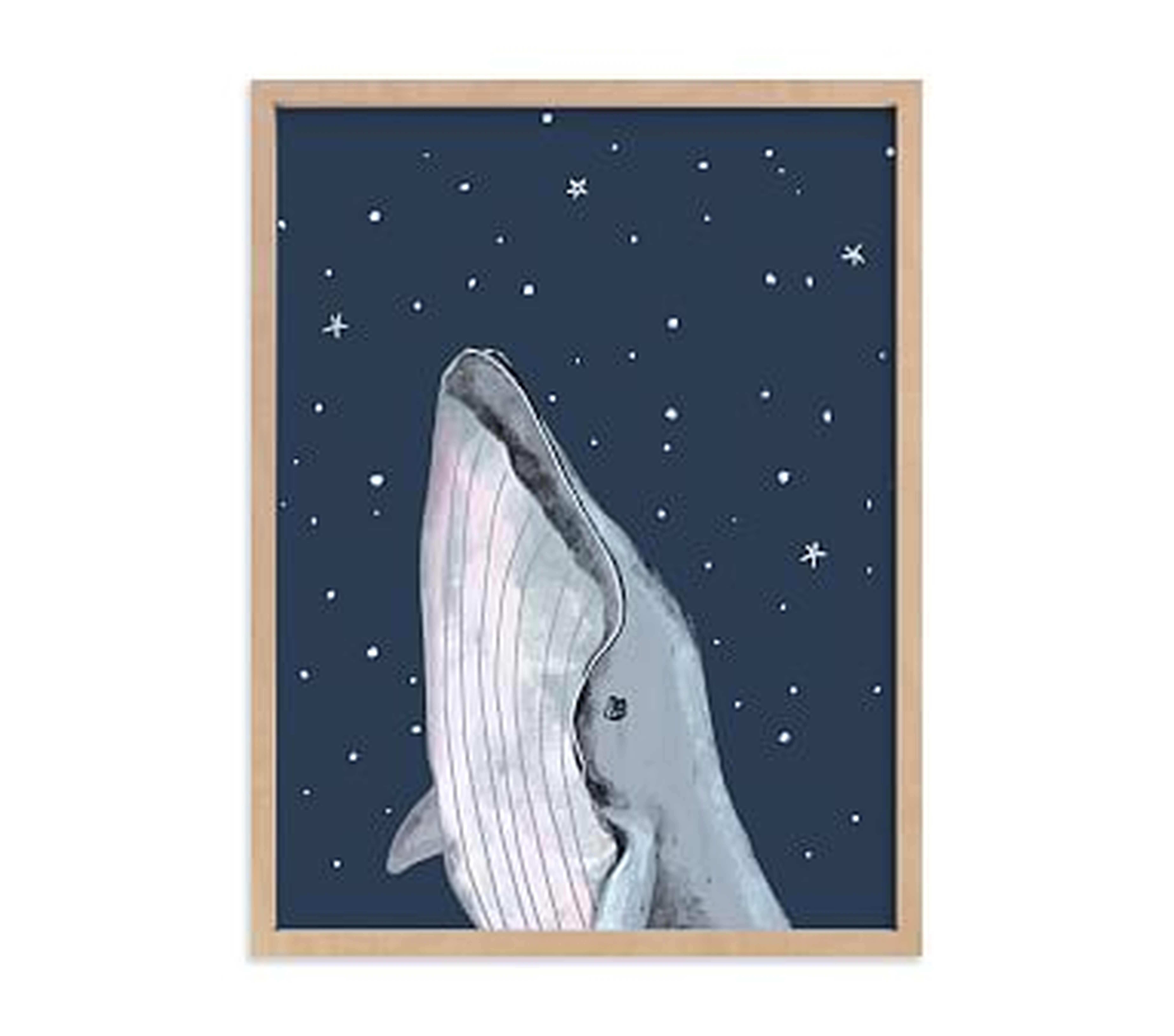 Minted(R) Starry Sky Whale Wall Art by Cass Loh; 18x24, Natural - Pottery Barn Kids