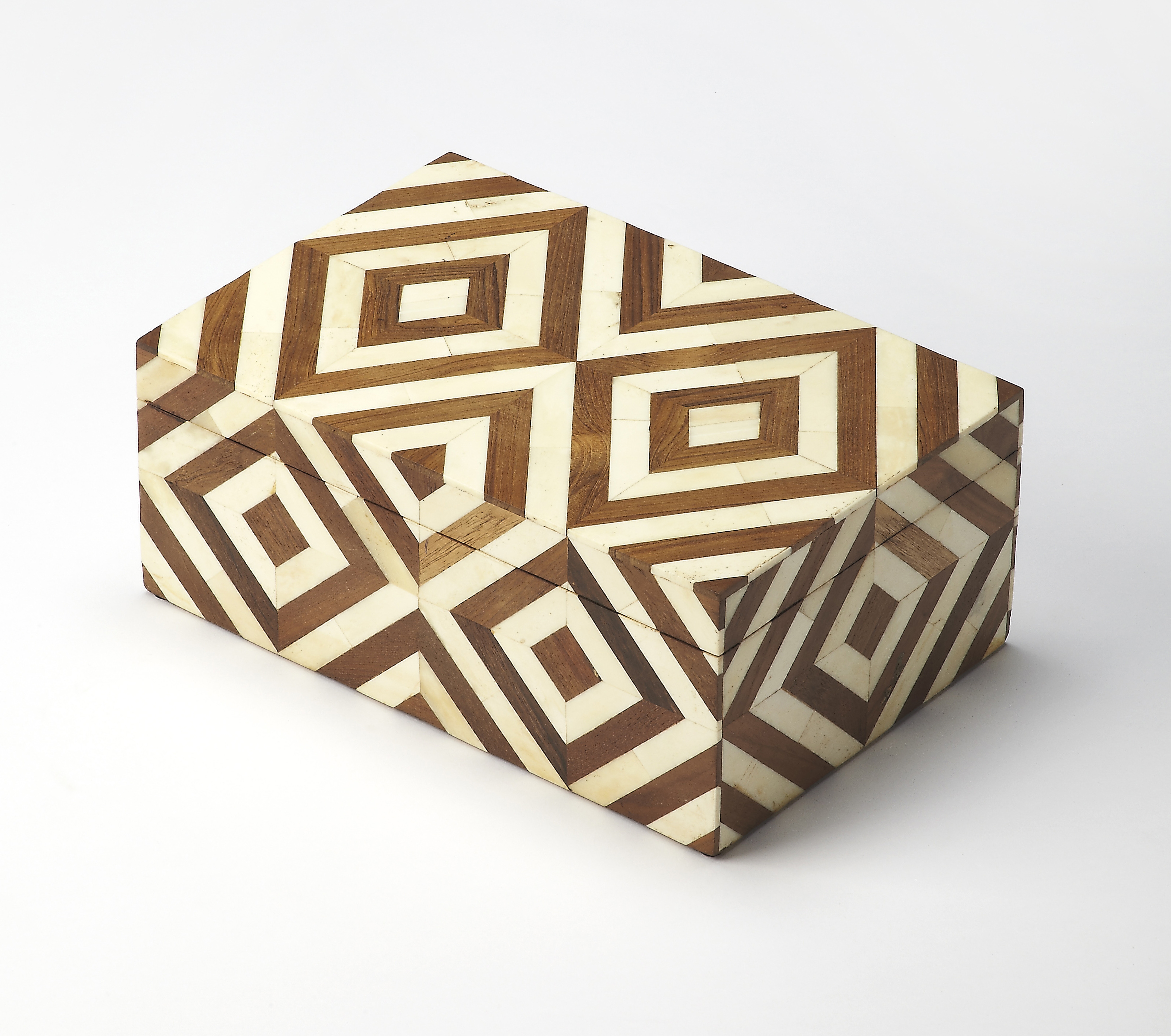 Maya Wood & Bone Inlay Storage Box - Butler Specialty Co.