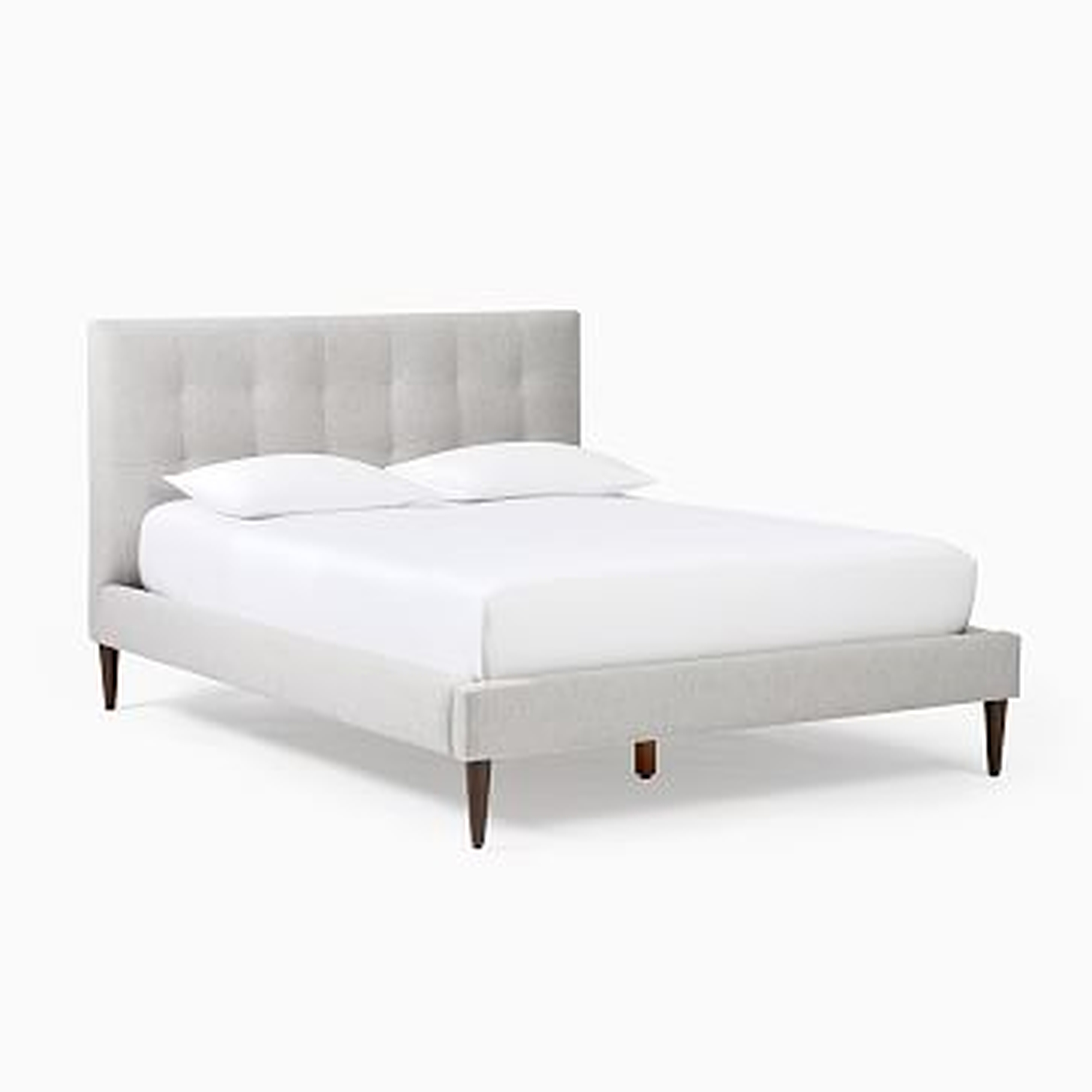 Grid Tufted Bed, King, Feather Gray - West Elm