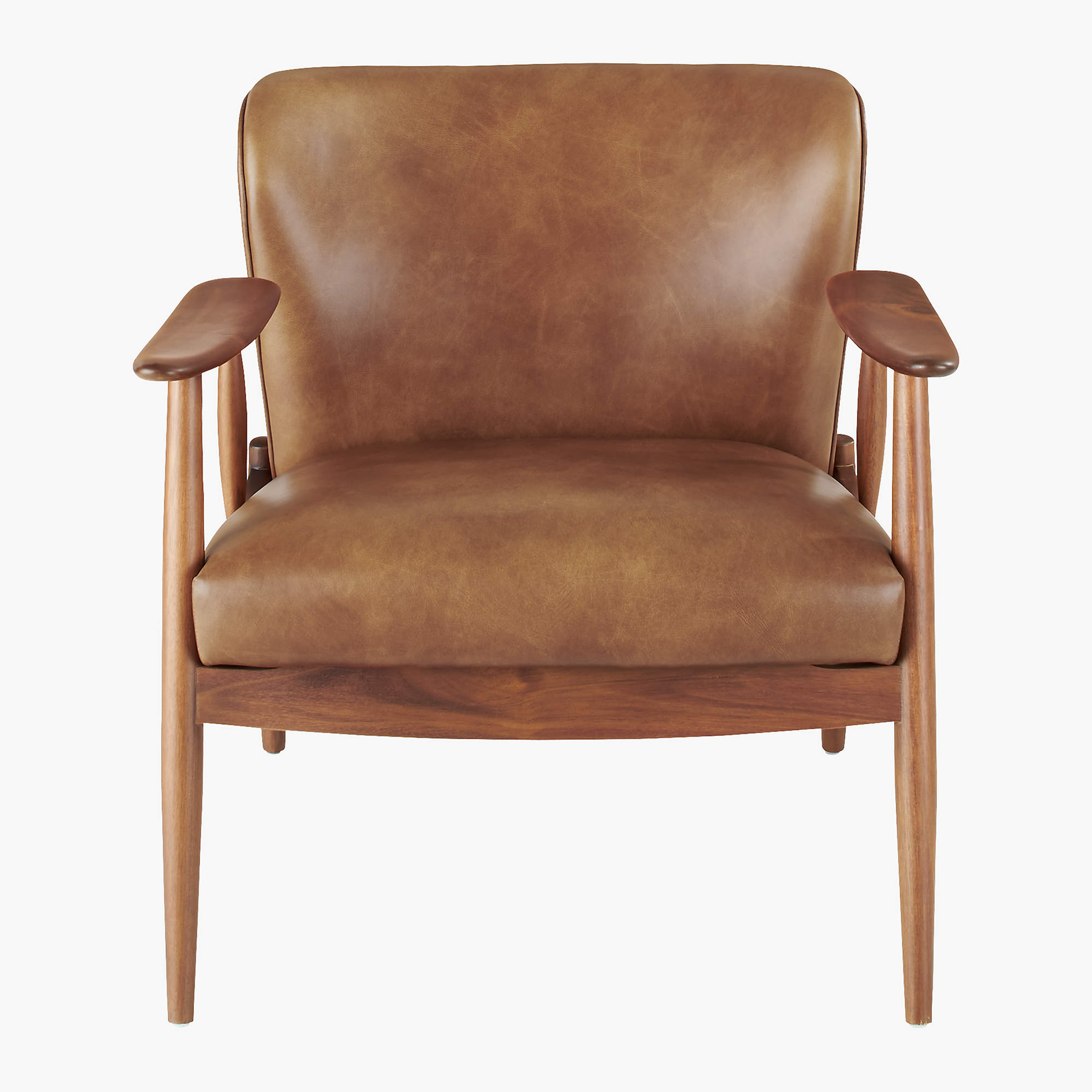 Troubadour Saddle Leather Wood Frame Chair - CB2