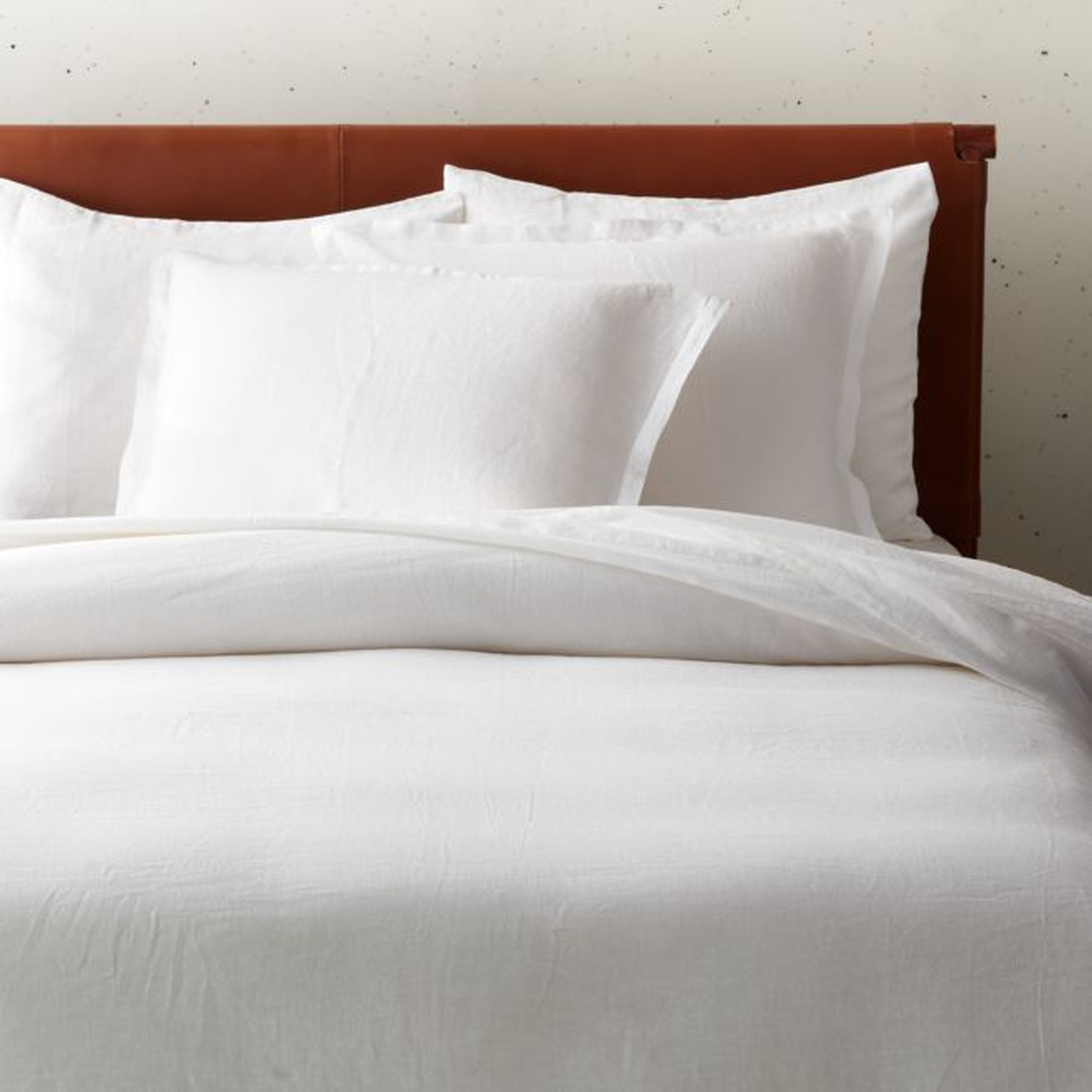 EUROPEAN FLAX™-Certified Linen White Full/Queen Duvet Cover - CB2