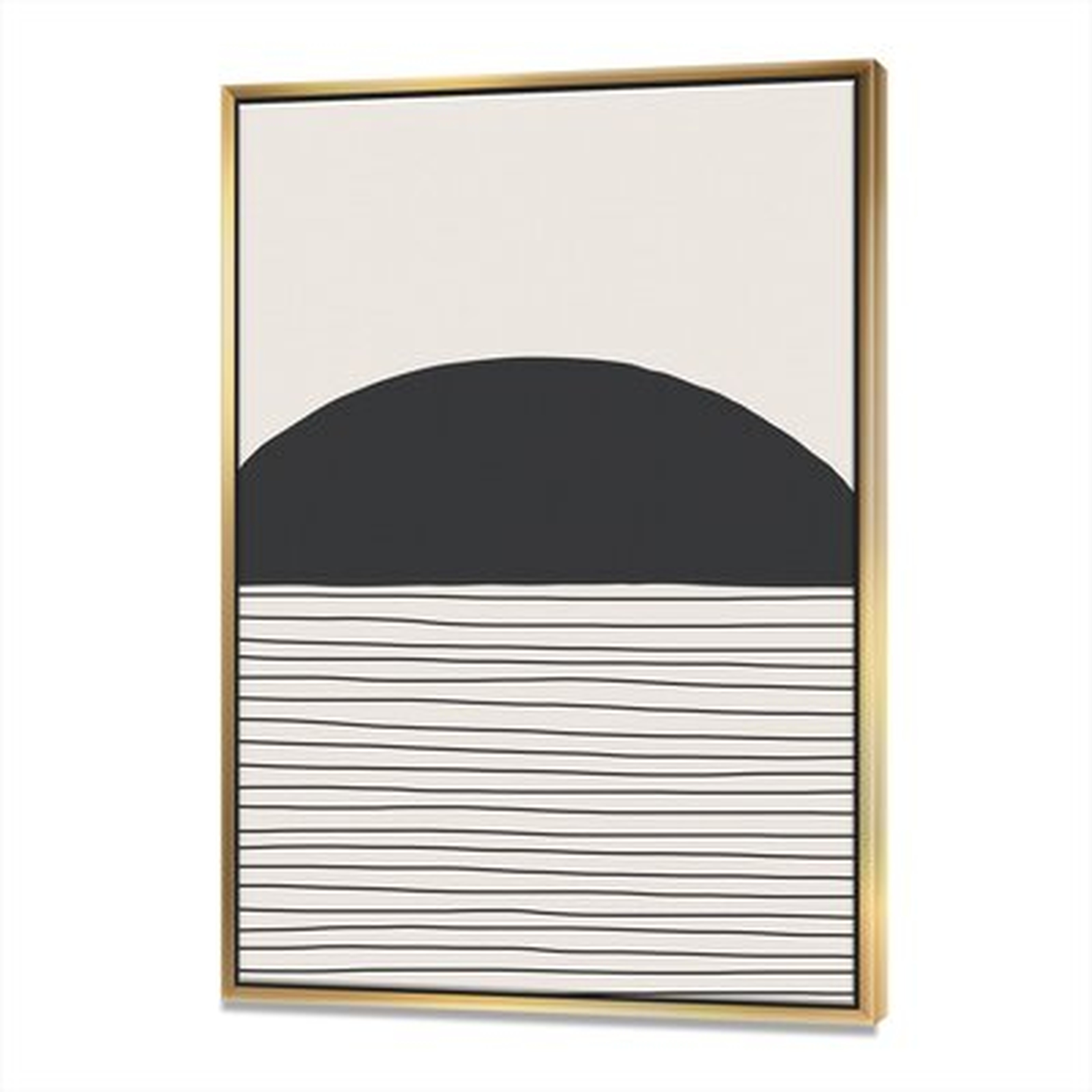Minimal Geometric Lines and Circle V - Floater Frame Print on Canvas - Wayfair