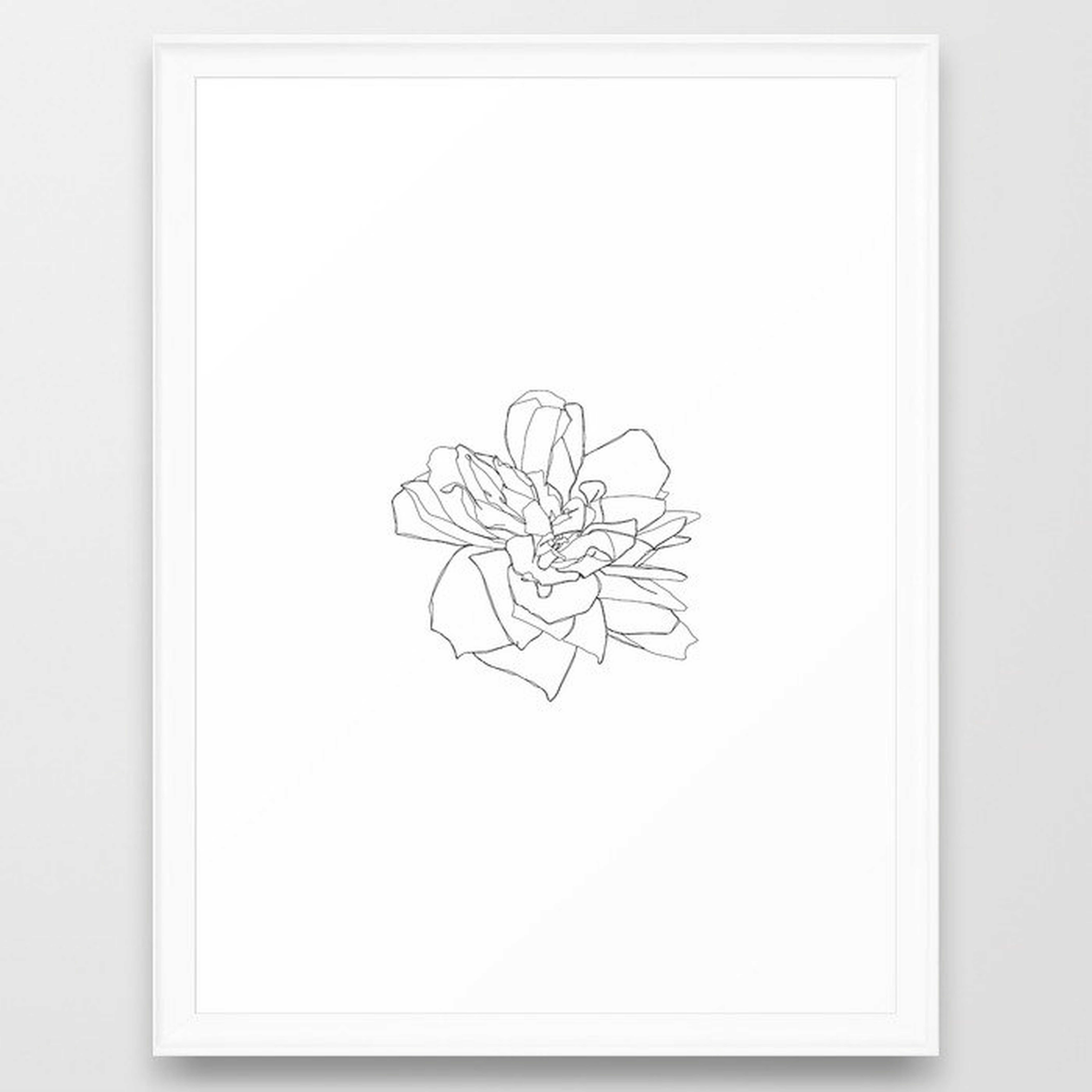 Single Rose Illustration - Magda Framed Art Print by The Colour Study - Scoop White - MEDIUM (Gallery)-20x26 - Society6