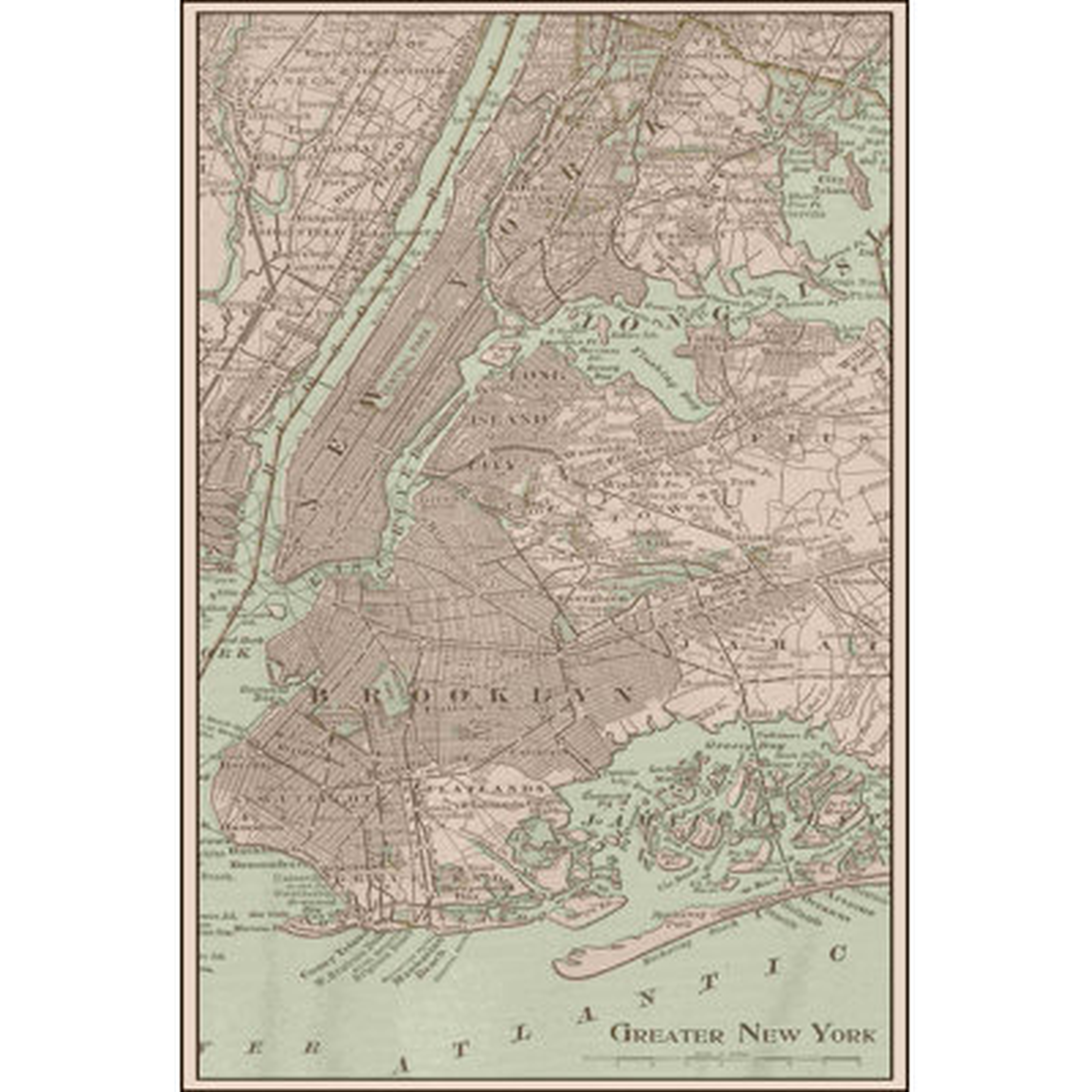 Tinted Map Of New York - Wayfair