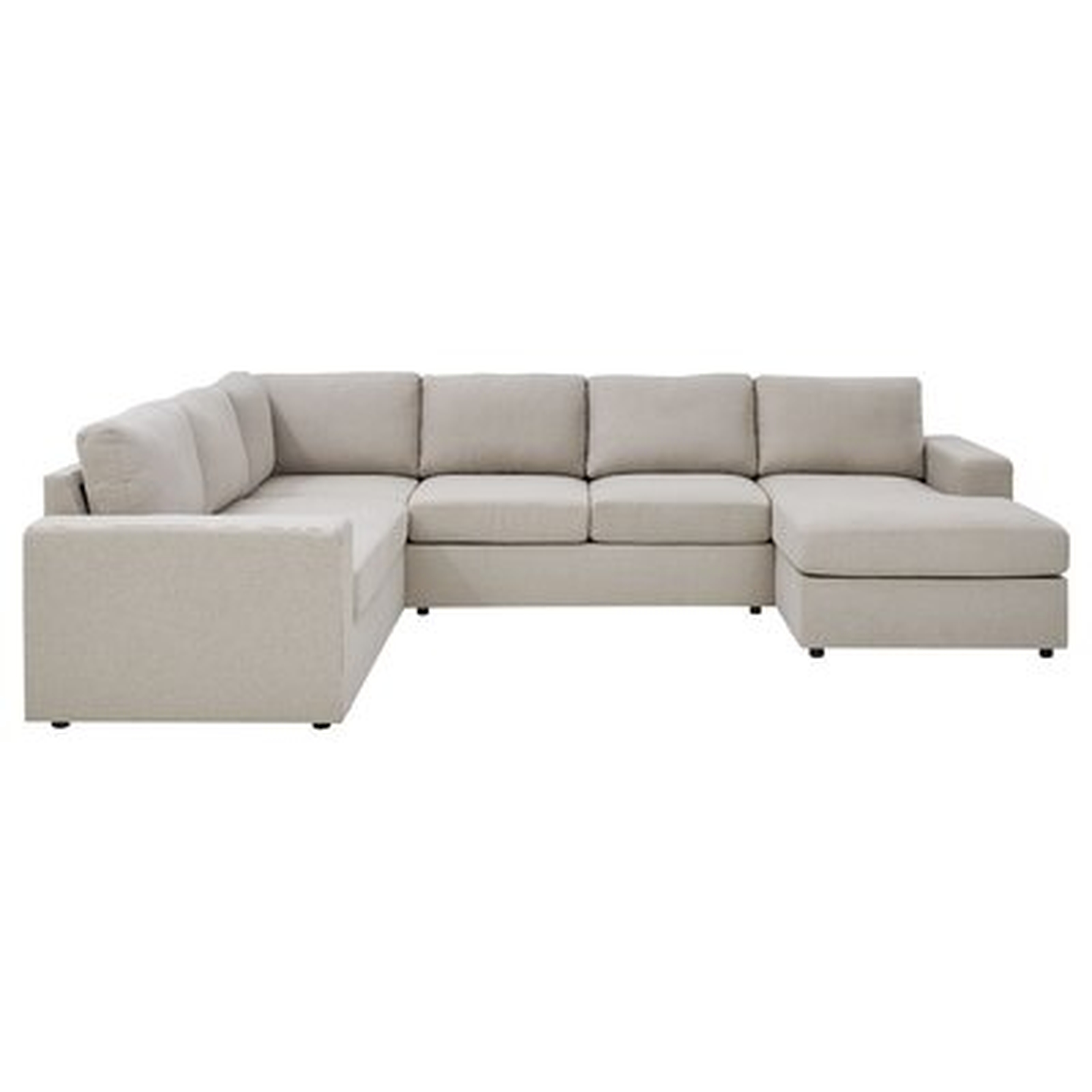 Modern 120.5" Wide Square Arm Modular Sofa & Chaise Sectional - Wayfair