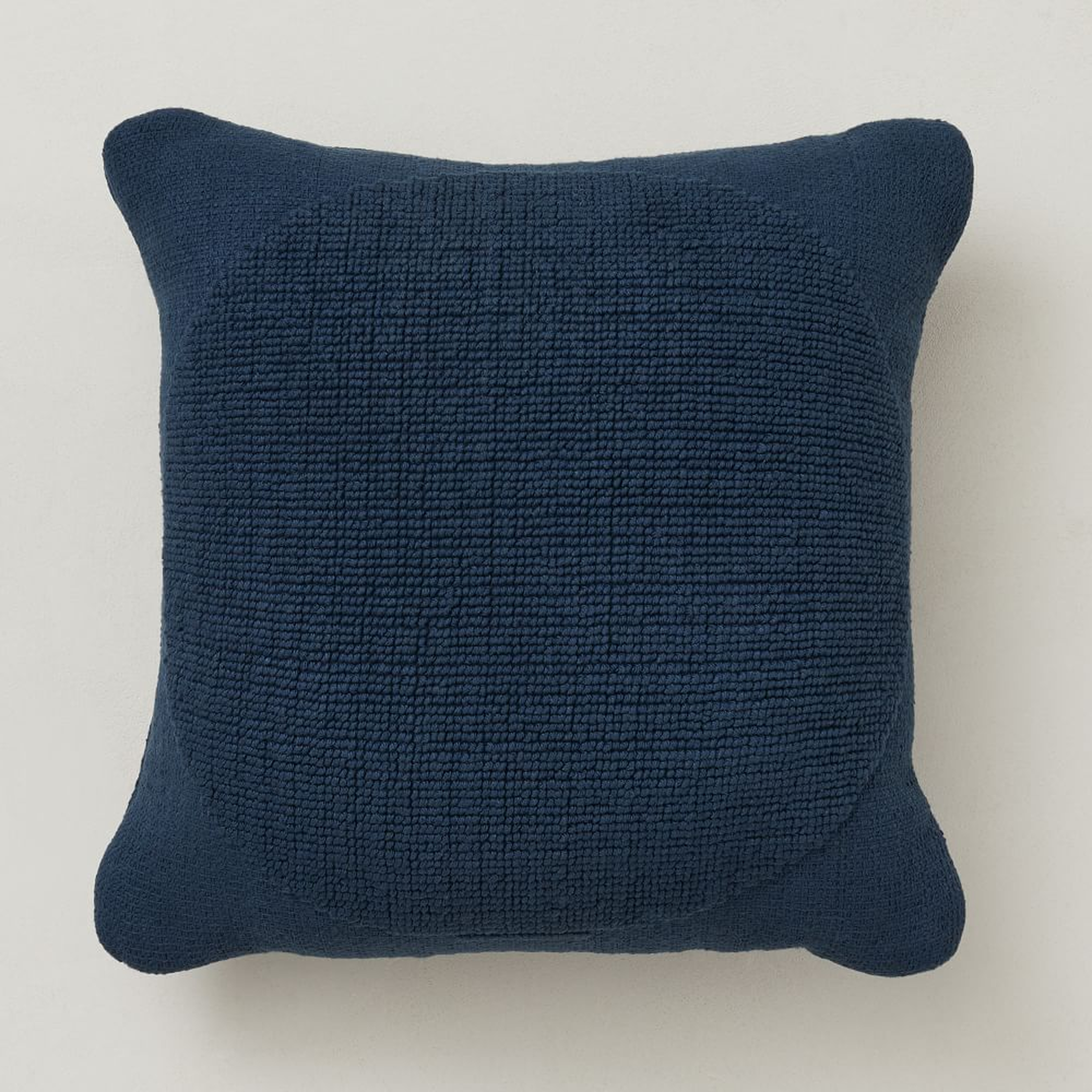 Outdoor Tufted Circle Pillow, 20"x20", Midnight - West Elm