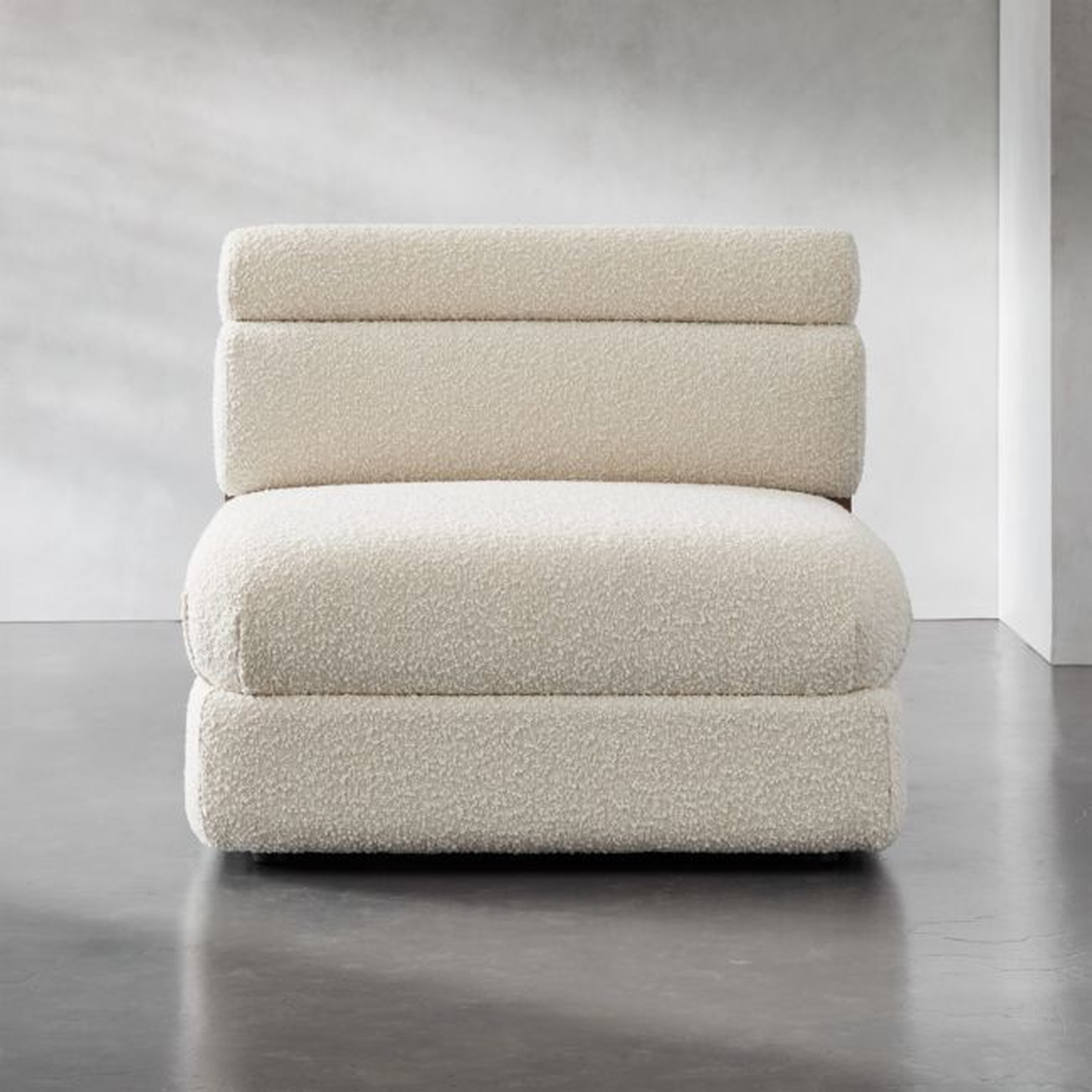 Imbu Boucle Armless Chair - CB2