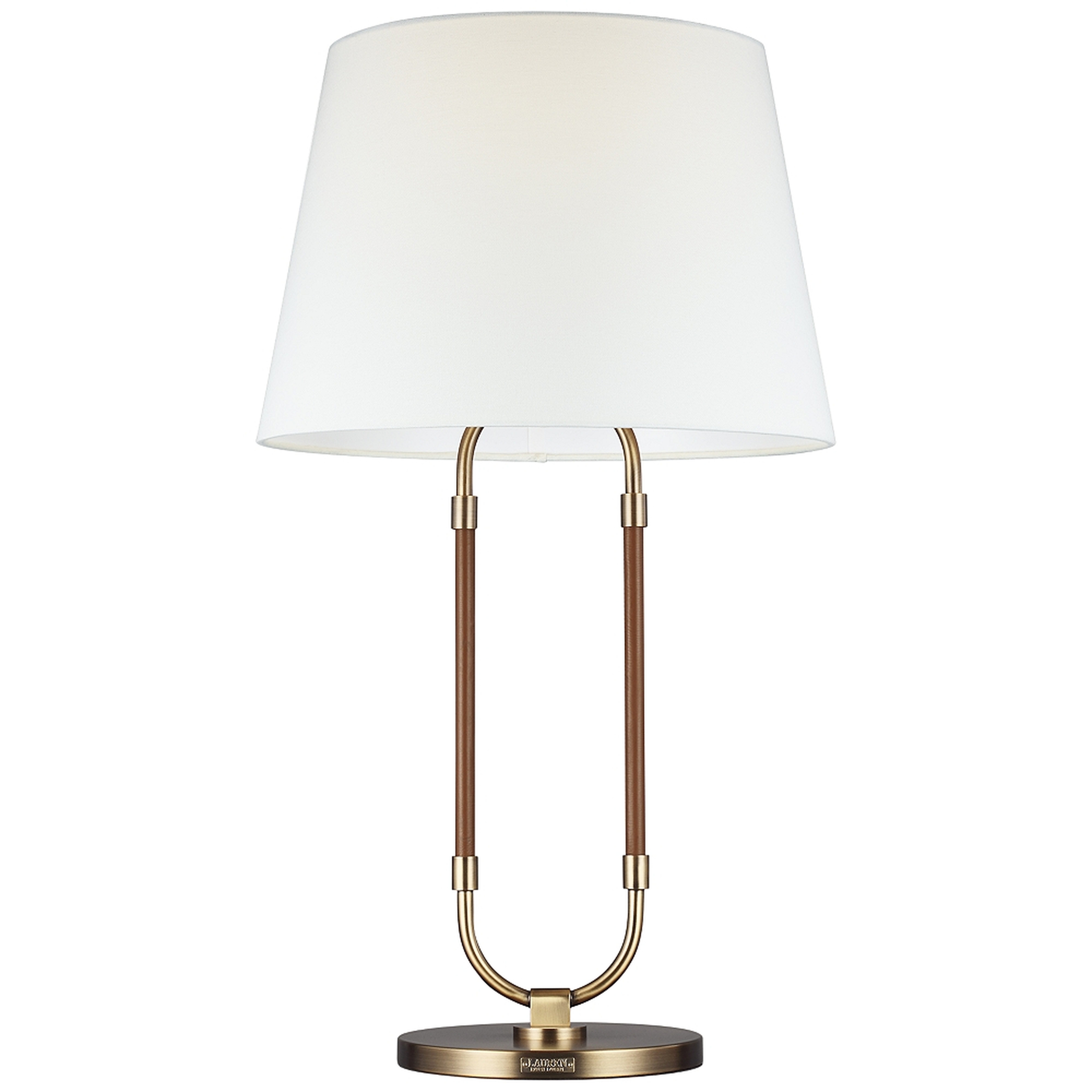 Kate Time-Worn Brass and Saddle Leather LED Table Lamp - Style # 97E16 - Lamps Plus
