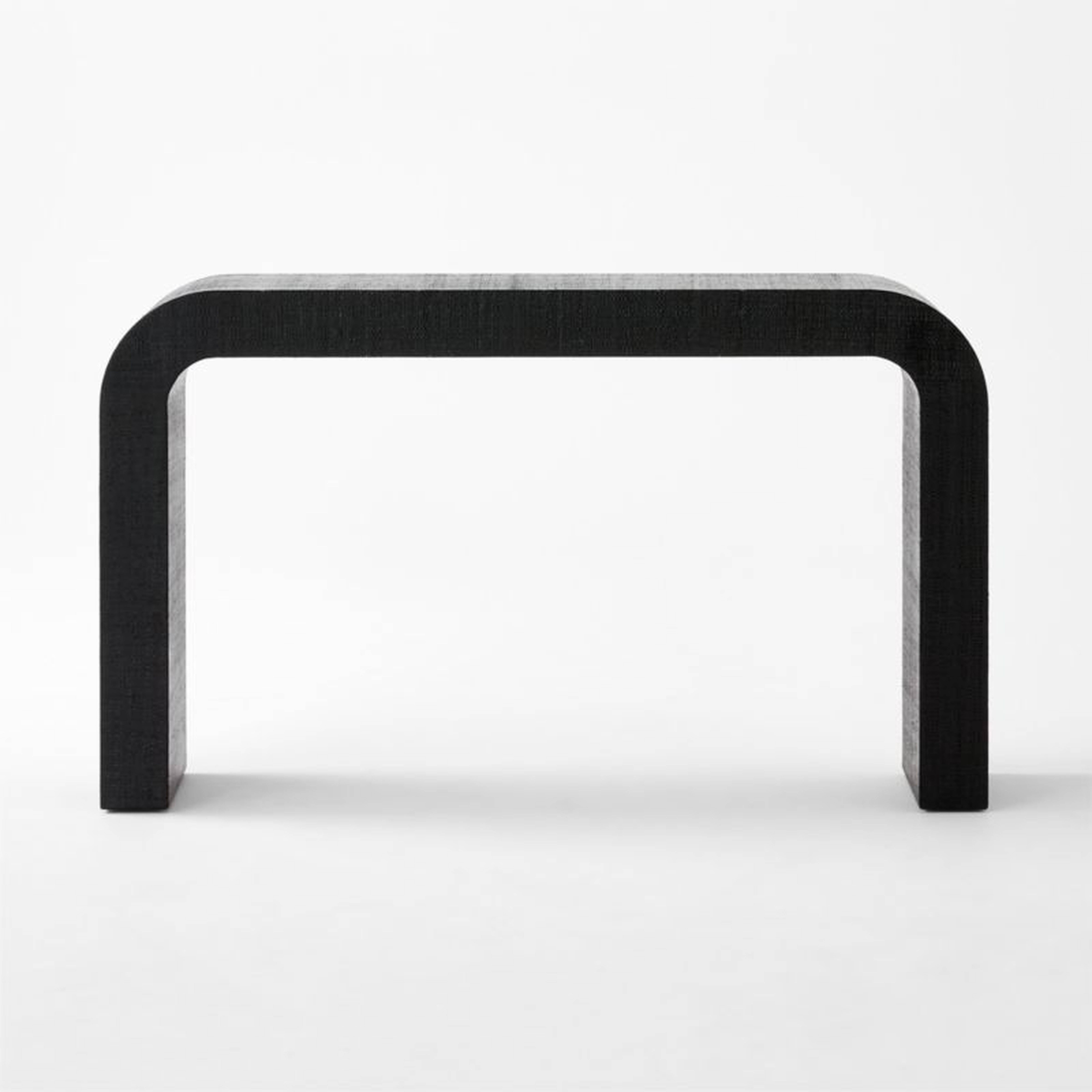Horseshoe Lacquered Linen 52" Console Table, Black- -  Estimated in mid June - CB2