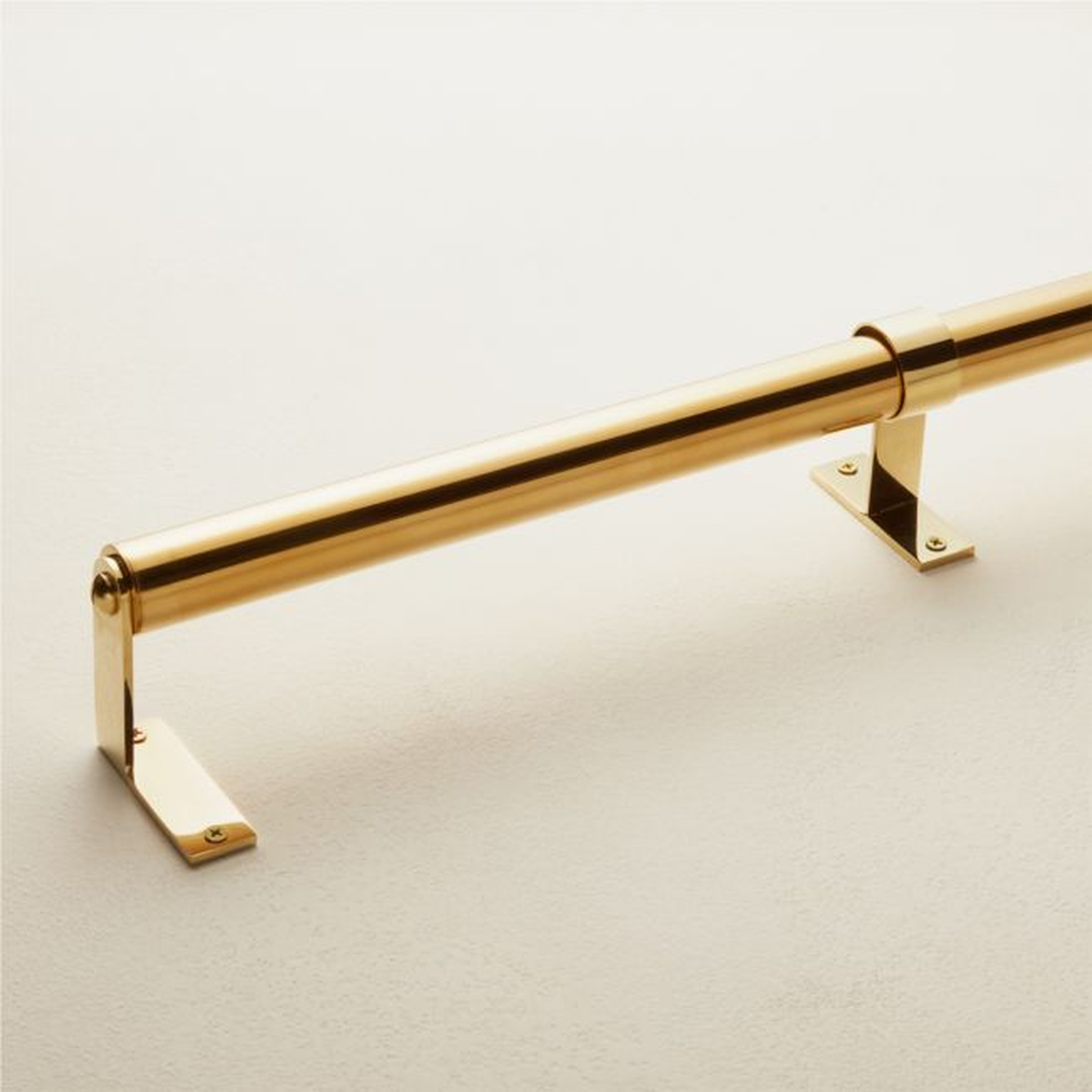 Essential Polished Brass Curtain Rod 88"–120"x1.25" - CB2