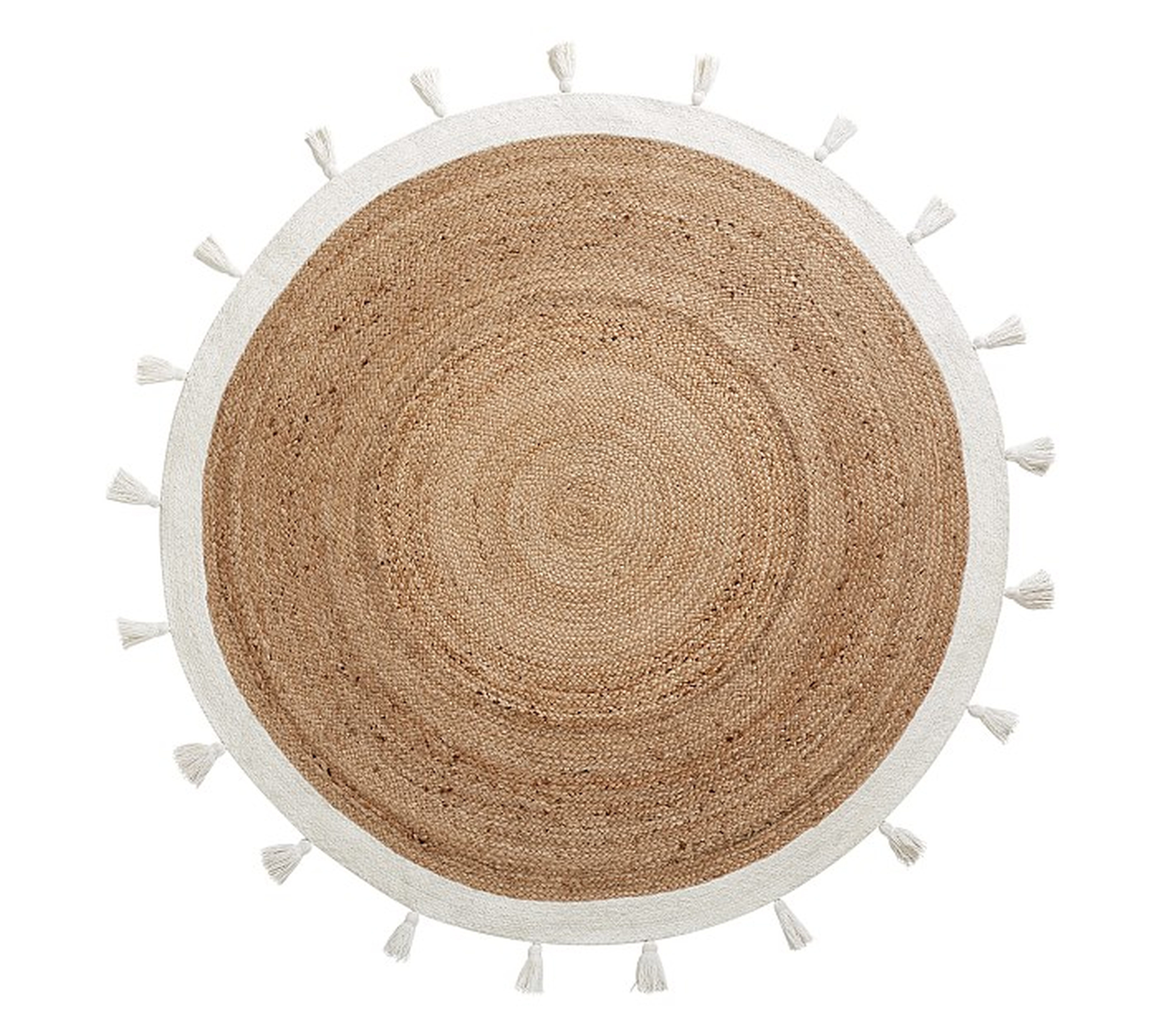 Chenille Jute Round Rug, Natural & Ivory, 5' - Pottery Barn Kids