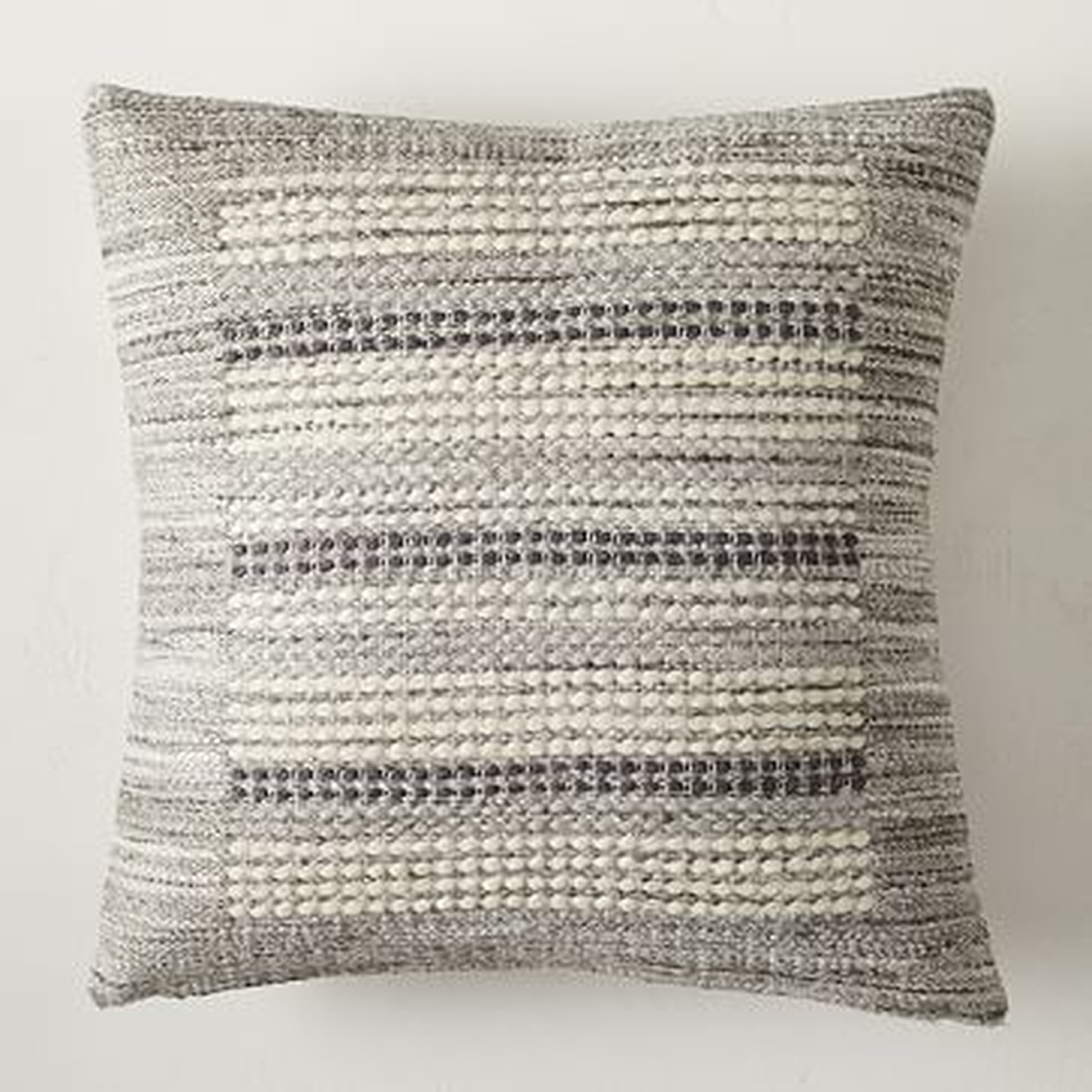Mixed Stripes Pillow Cover, 20"x20", Charcoal - West Elm