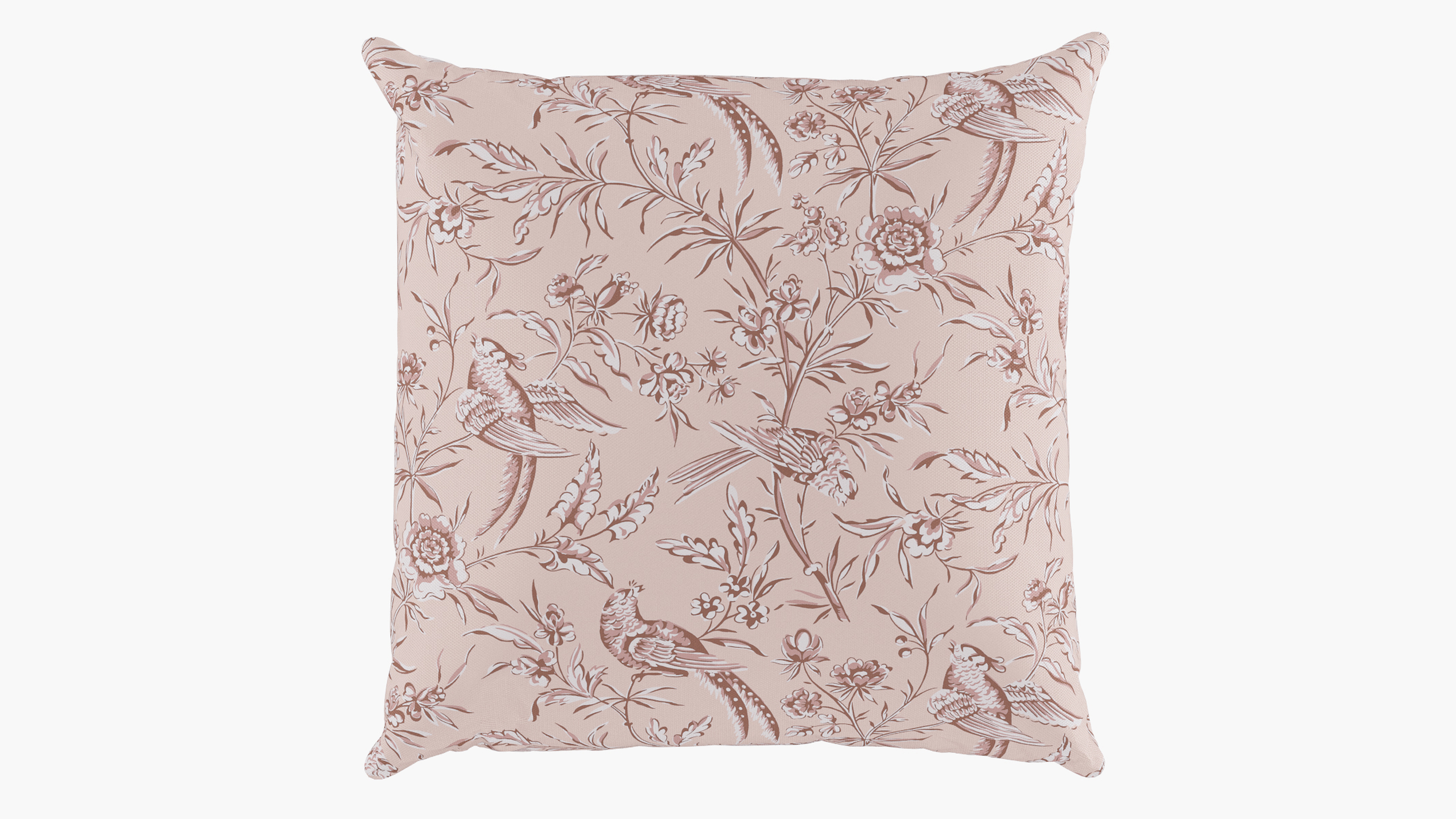 Outdoor 20" Throw Pillow, Blush Aviary, 20" x 20" - The Inside