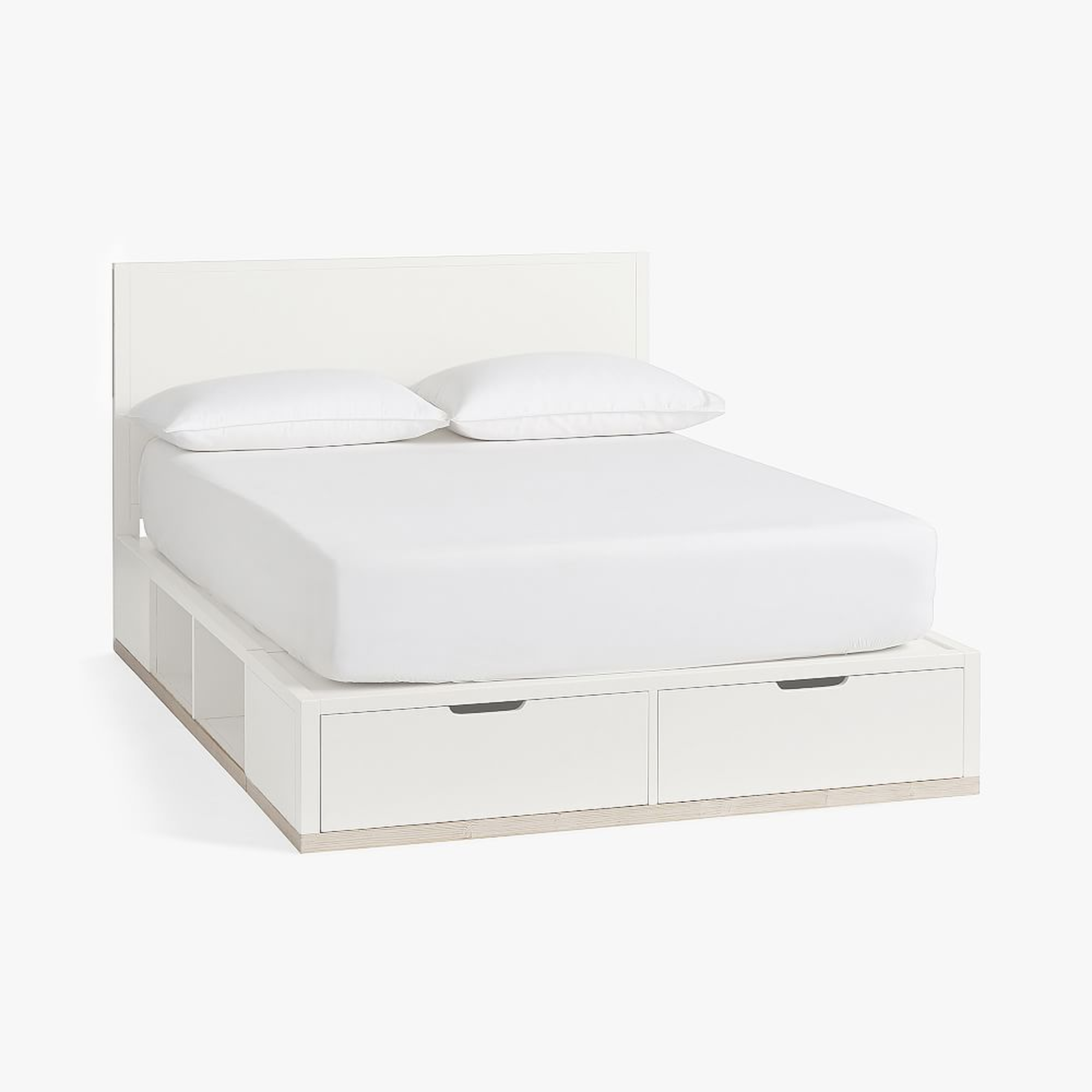 Rhys Storage Bed, Full, Weathered White/Simply White - Pottery Barn Teen