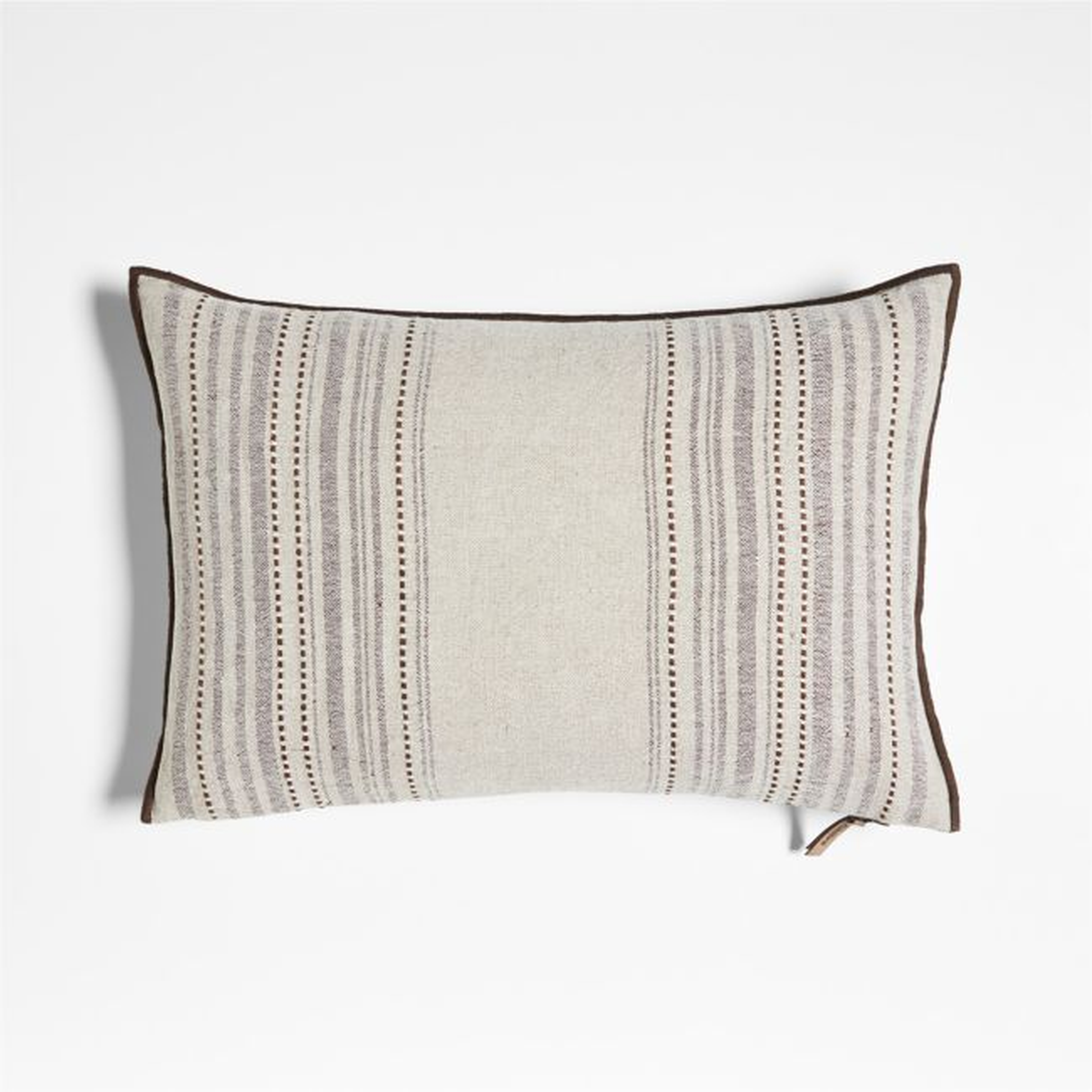 Bande Ivory Textured Stripe 22x15 Throw Pillow Cover - Crate and Barrel