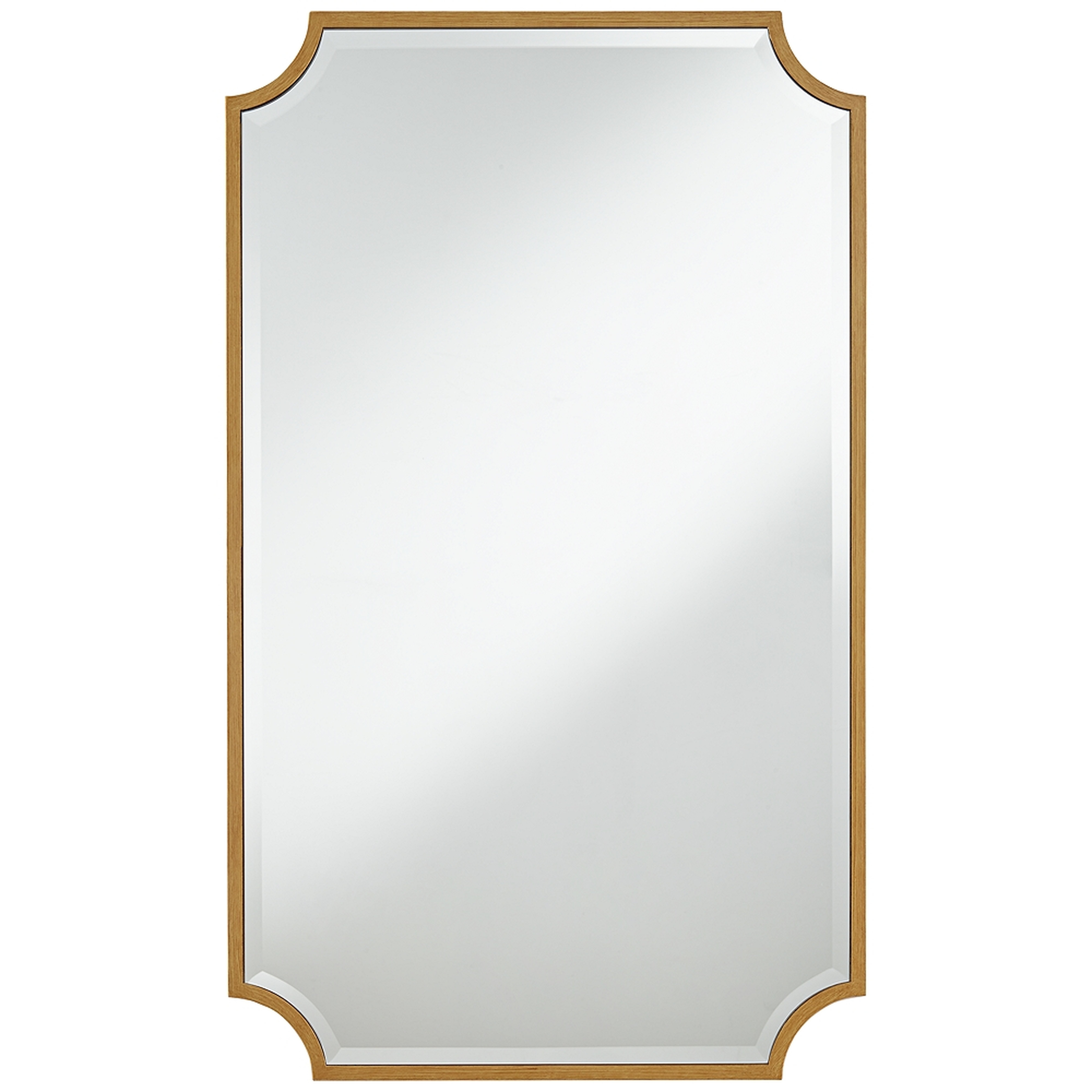 Jacinda Rounded Cut Edge Wall Mirror, Antique Gold, 24" x 40" - Lamps Plus